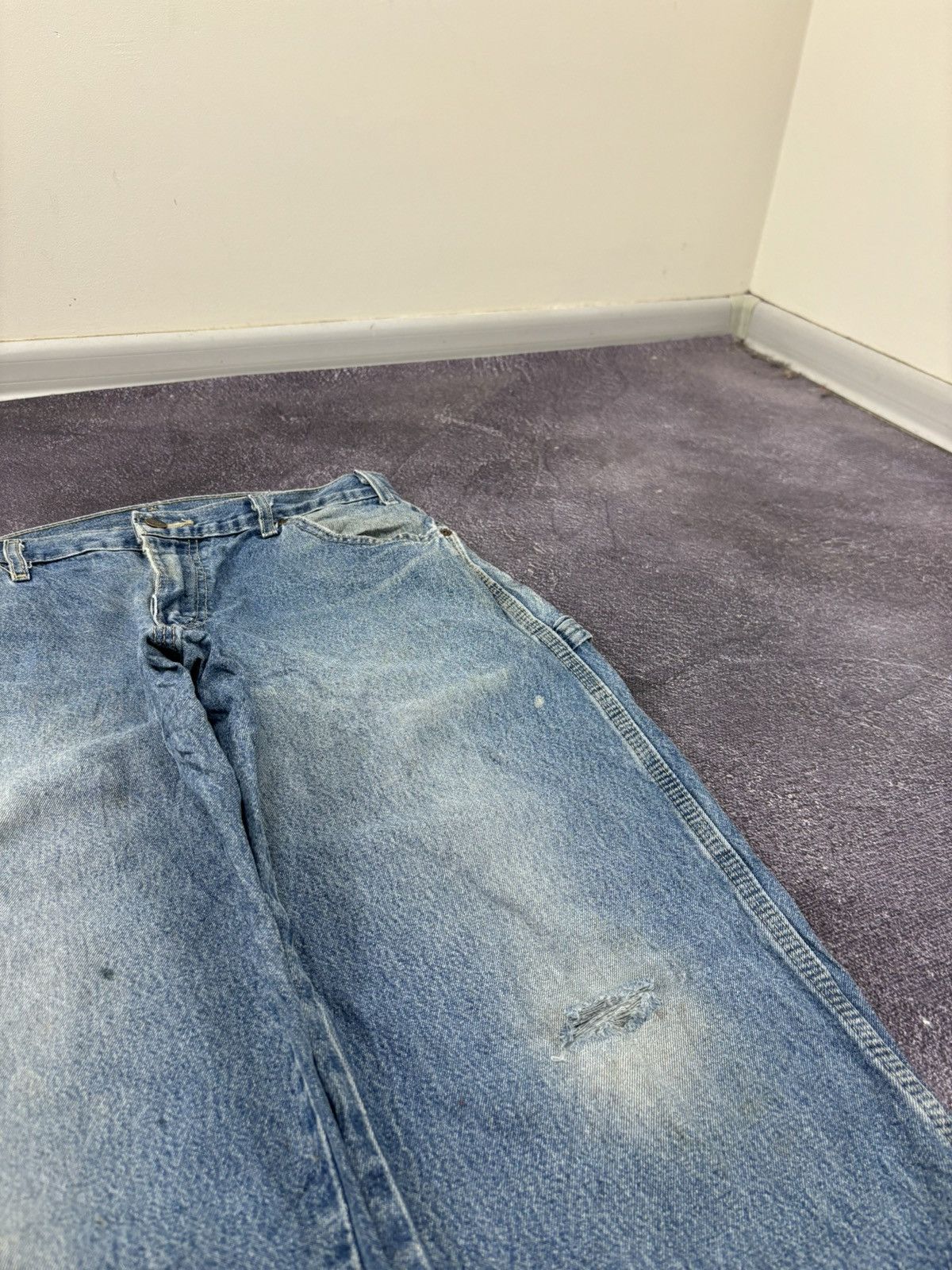Dickies Vintage Dickies Y2K Faded Light Blue Denim Work Baggy Jeans Size US 31 - 10 Thumbnail