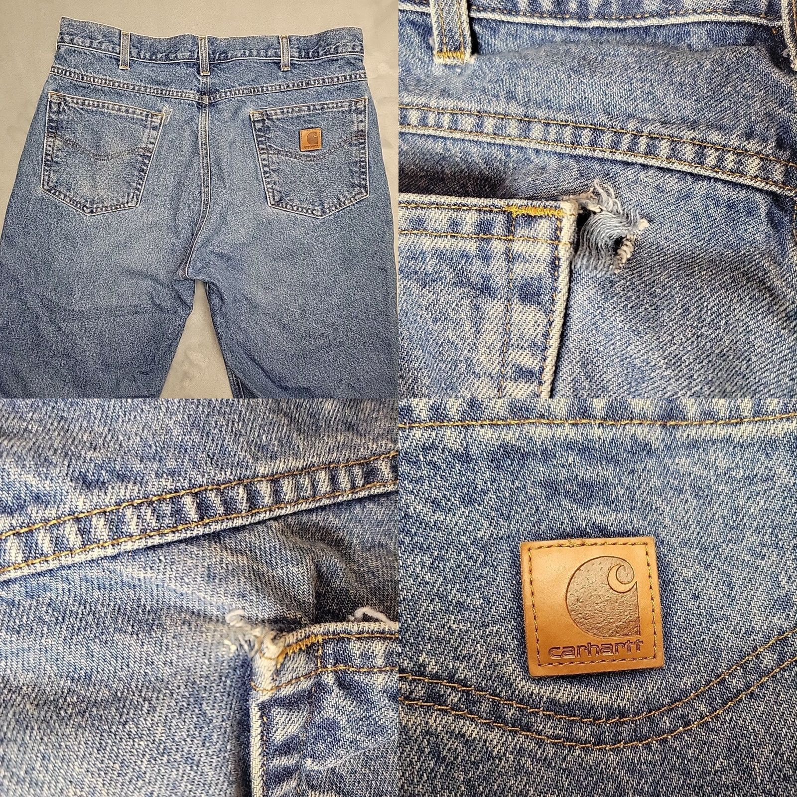 Carhartt VINTAGE Carhartt Jeans Men 38x30 Blue Denim Relaxed Fit Faded Work Casual B17 Size US 38 / EU 54 - 8 Thumbnail