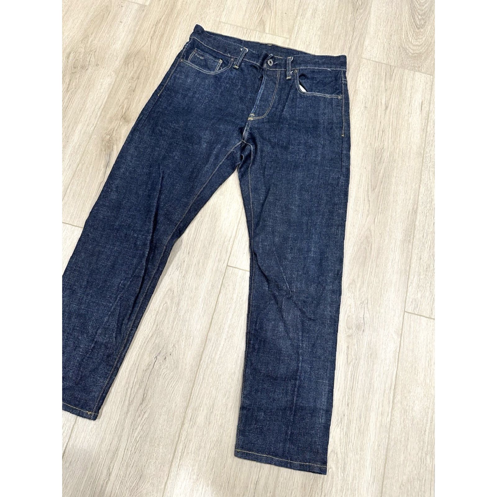 G-Star Raw Jeans Slim 3301 Mens 32x27 Dark Denim Blue 5-Pocket City Preppy Vintage No