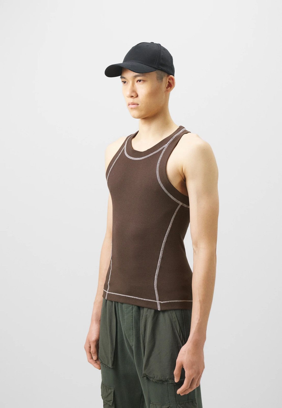 Saul Nash !DS! SS23 Saul Nash Brown Overlock Stitch Tank Top Size US S / EU 44-46 / 1 - 6 Thumbnail