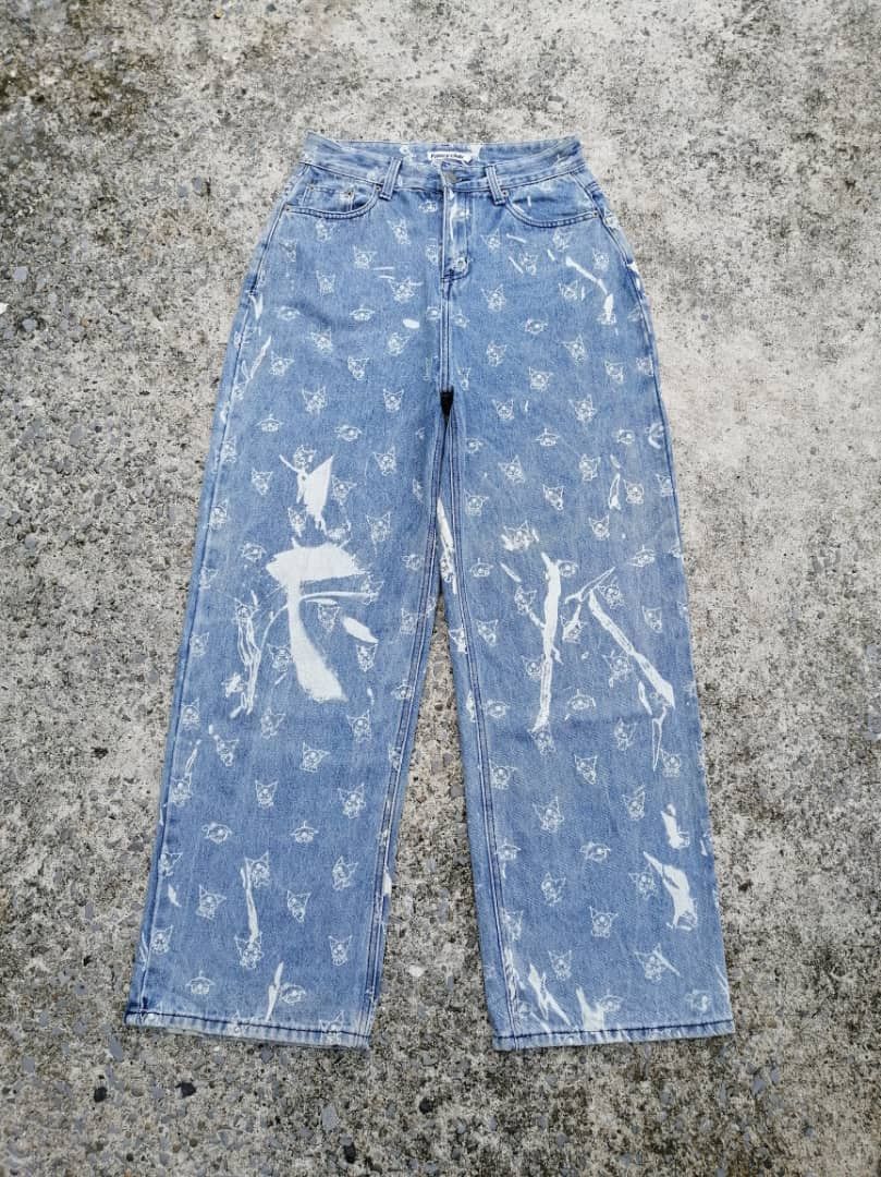 Anime × Japanese Brand Kuromi X Fancy Club Allover Print Baggy Style Jeans Size 27" / US 4 / IT 40 - 1 Thumbnail