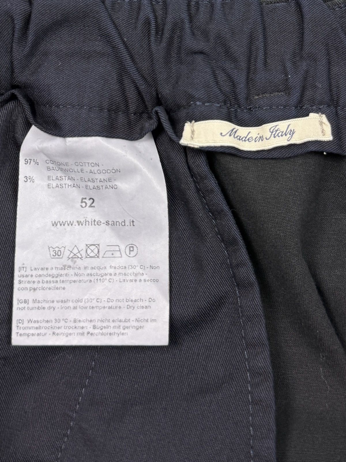 Other White Sand Italy Black Cotton Belted Chino Pants 52 Size US 36 / EU 52 - 9 Thumbnail