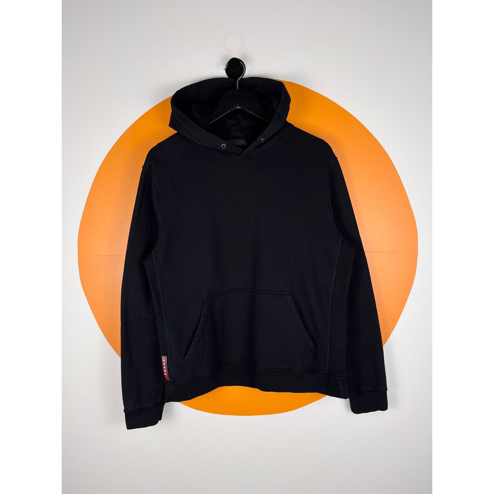 Prada Archive Prada Red Tab Zip Hoodie | Grailed
