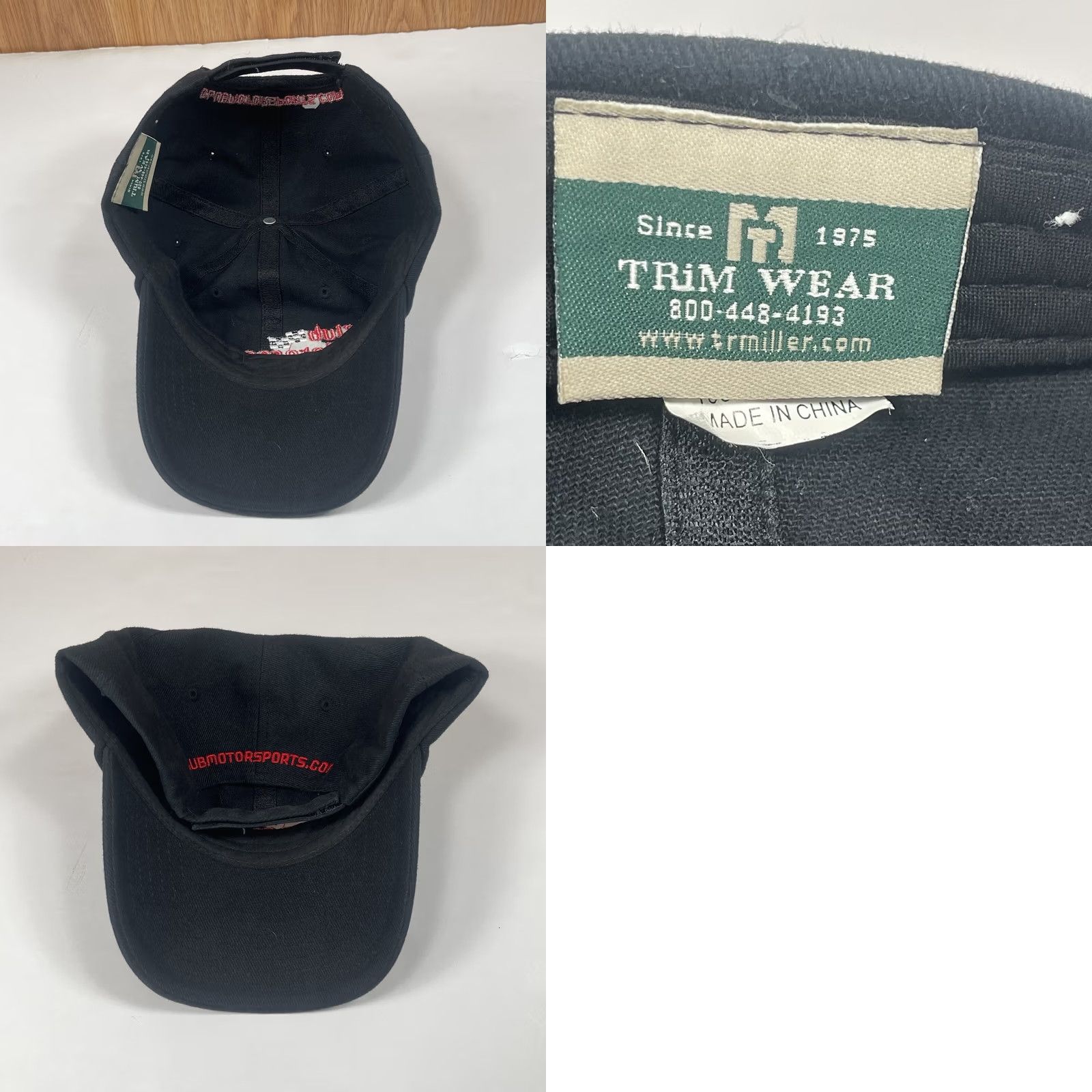 Vintage Trim Wear Club MotorSports Embroidered Adult Adjustable StrapBack Hat Cap Black Mens Baseball Cap Size ONE SIZE - 8 Thumbnail