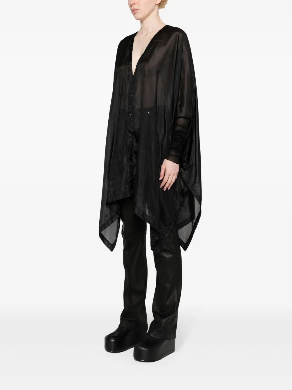 Rick Owens o1y0126 Size : OS / Silk Shirt in Black Size ONE SIZE - 2 Thumbnail