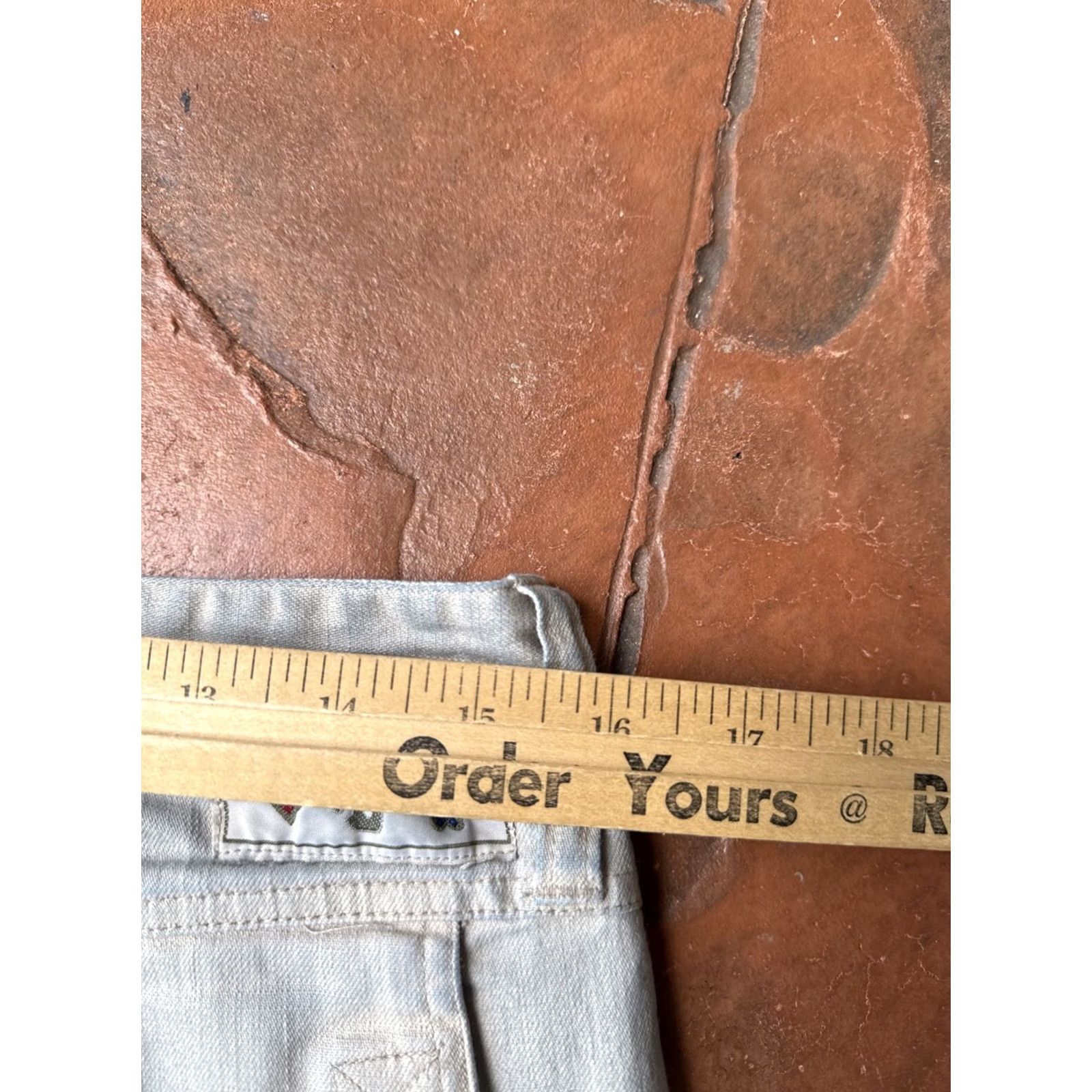 Vintage VINTAGE Mudd Jeans Flare Pants Womens 11x29 Beige Cotton Blend 90s Punk Khakis Size 32" / US 10 / IT 46 - 7 Thumbnail