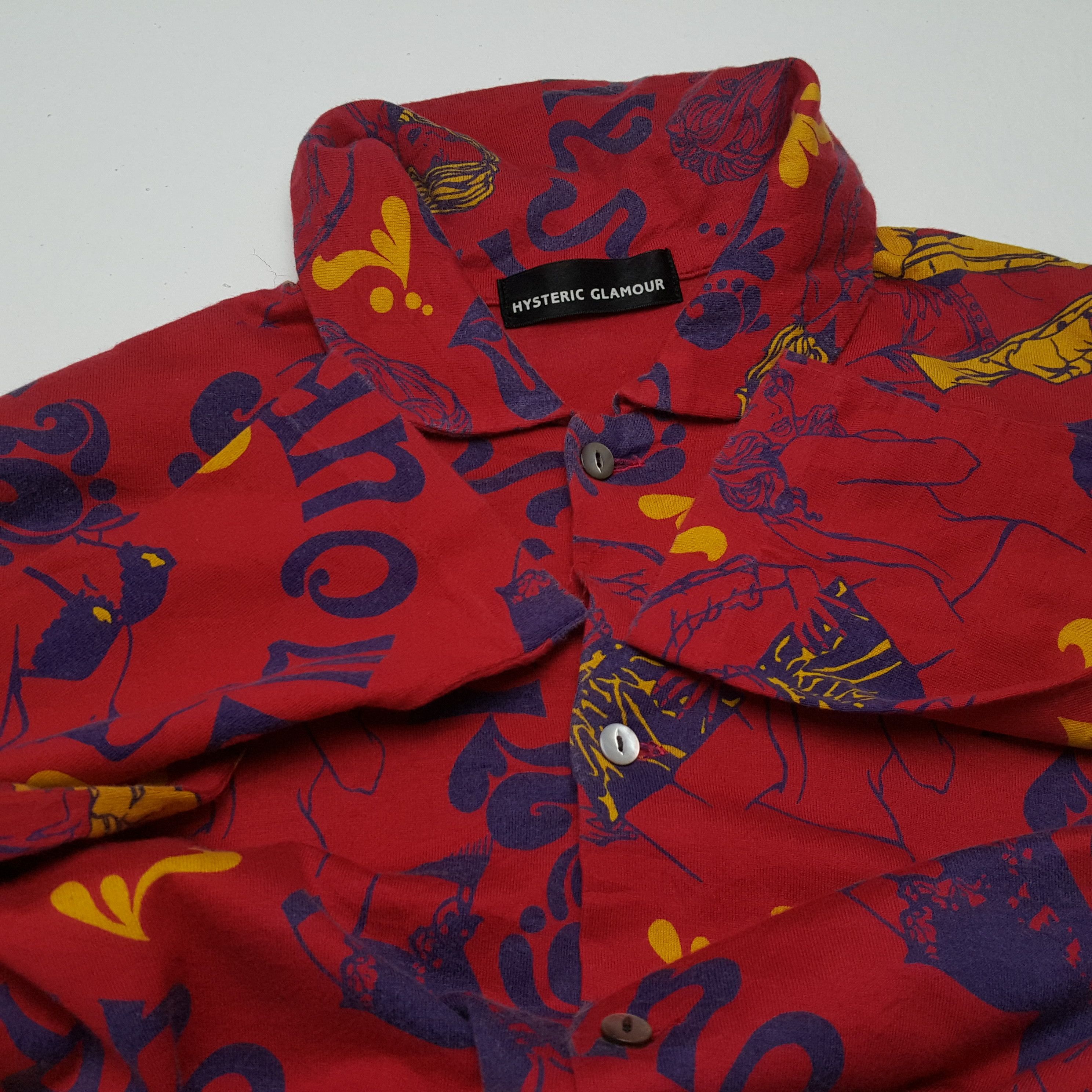 Hysteric Glamour × Japanese Brand × Vintage HYSTERIC GLAMOUR Japanese Brand Full Print Shirt Size S / US 4 / IT 40 - 7 Thumbnail