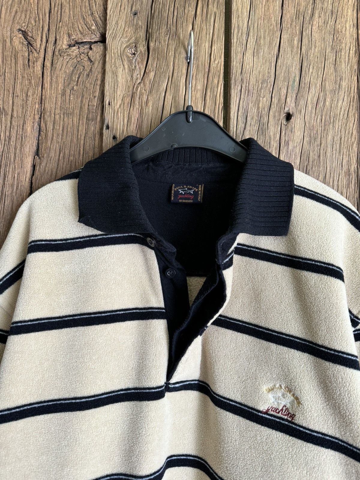 Paul & Shark × Vintage Vintage 90s Paul & Shark Teddy Fleece Long Sleeve Polo Size US L / EU 52-54 / 3 - 5 Thumbnail