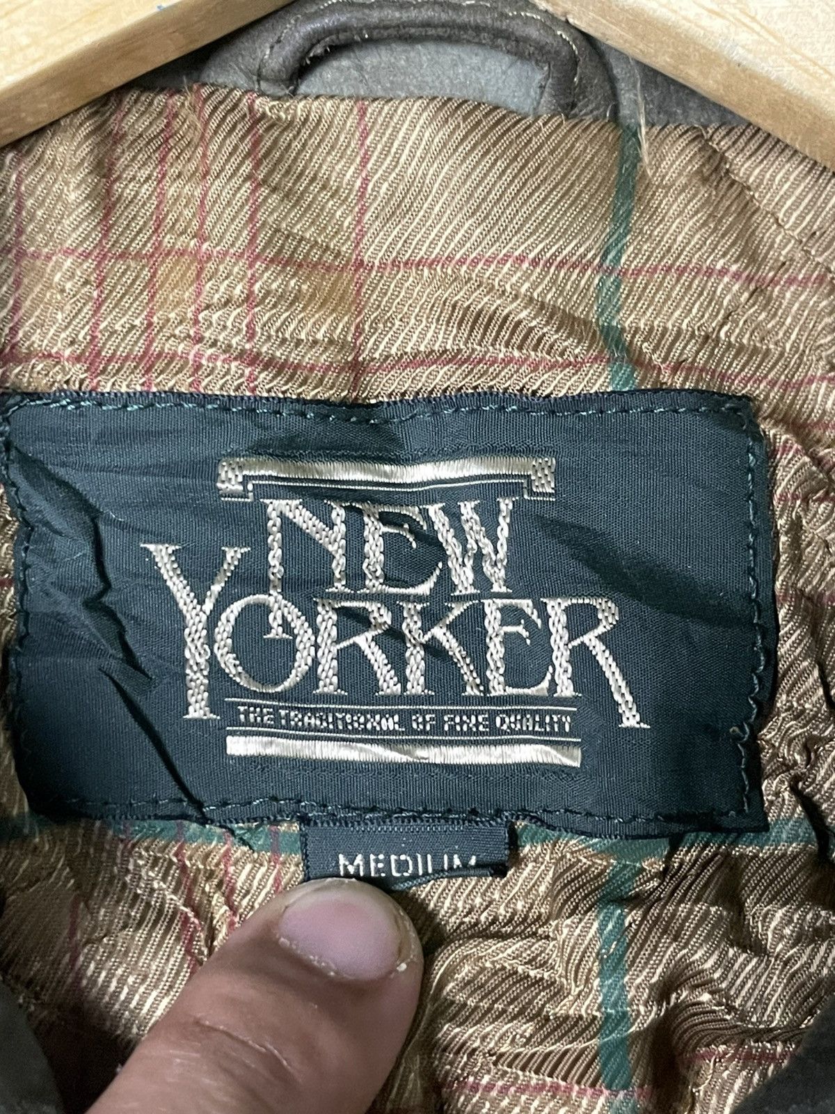Vintage New Yorker Brand Wax Leather Jacket (64) Size US M / EU 48-50 / 2 - 12 Thumbnail
