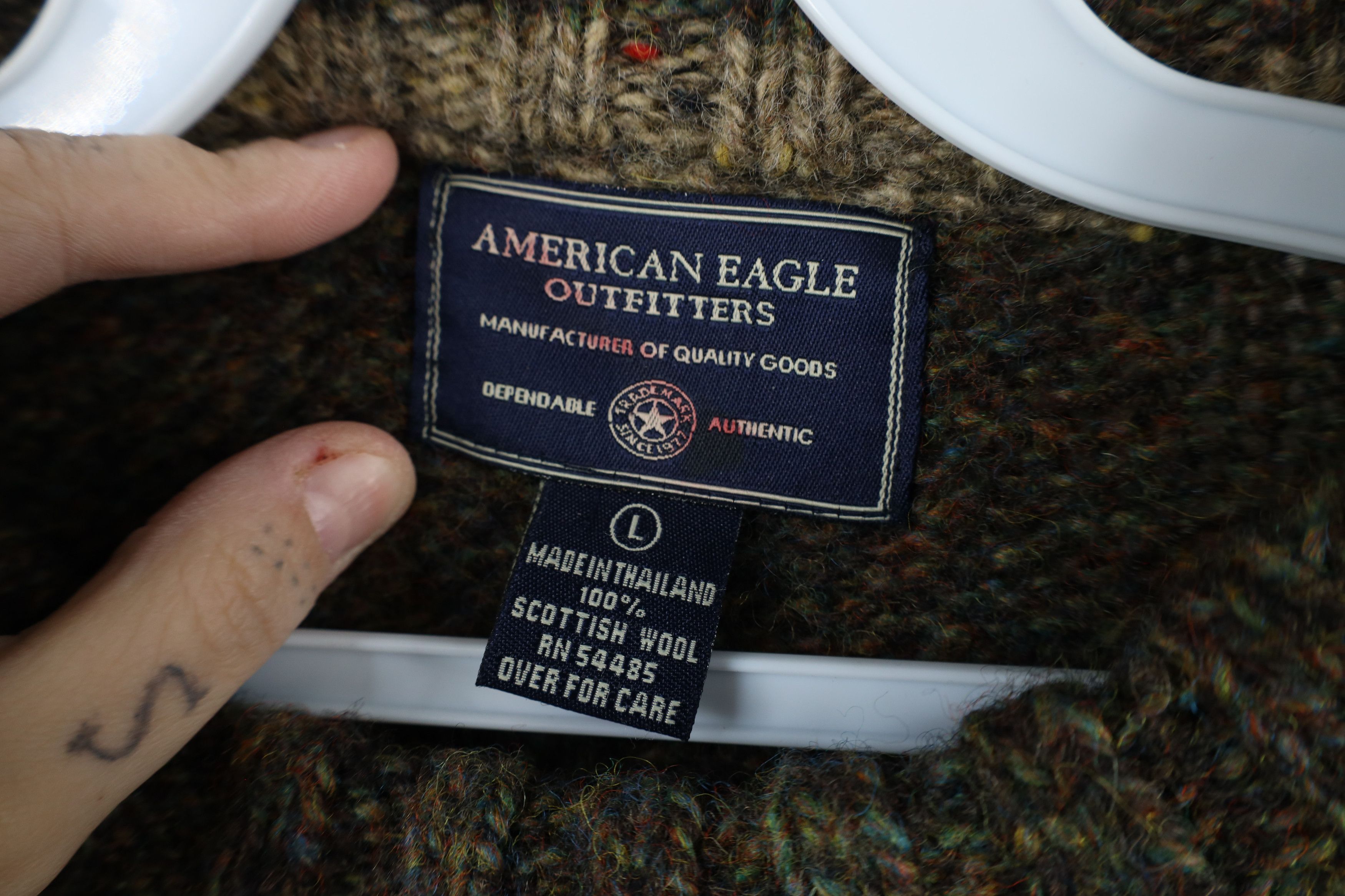 American Eagle Outfitters × Vintage Vintage 90s American Eagle Outfitters Fair Isle Wool Sweater Size US L / EU 52-54 / 3 - 4 Thumbnail