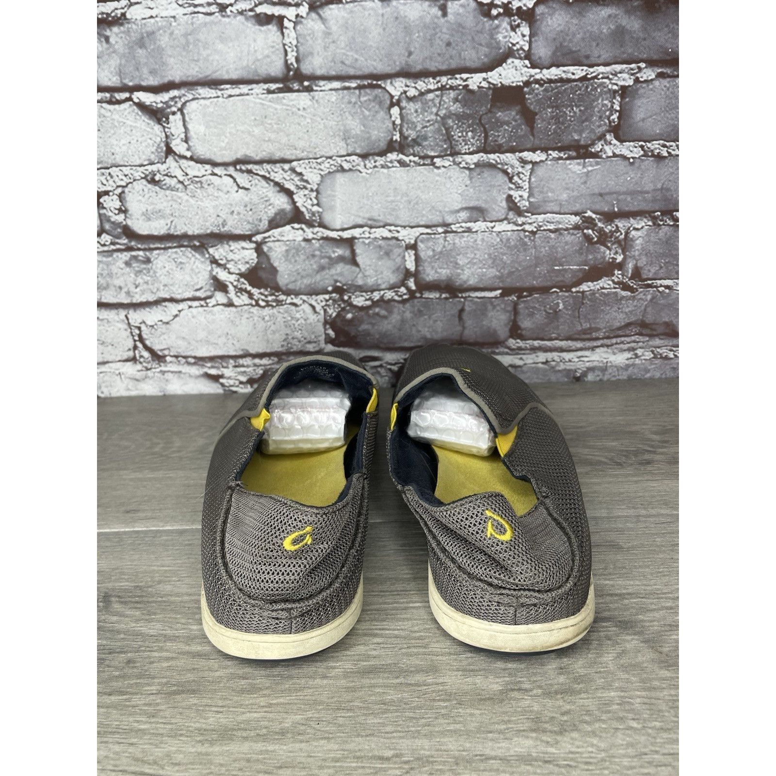 Olukai Olukai Nohea Mesh Comfort Gray Yellow Slip Casual On Shoes M Size US 10.5 / EU 43-44 - 5 Thumbnail