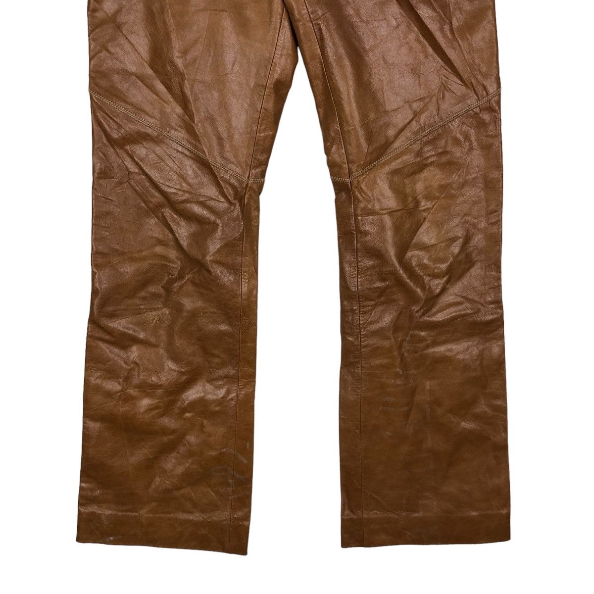 Genuine Leather 🔥Bow Cut Design Genuine Leather Biker Pants Gap Size US 28 / EU 44 - 5 Thumbnail