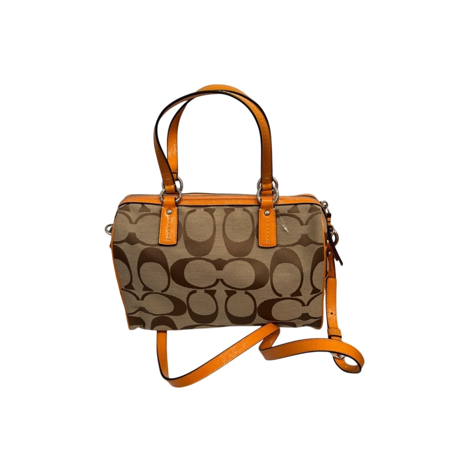 Coach 🍊 PRISTINE NWOT Coach Signature Stripe Satchel — Orange Size ONE SIZE - 3 Thumbnail