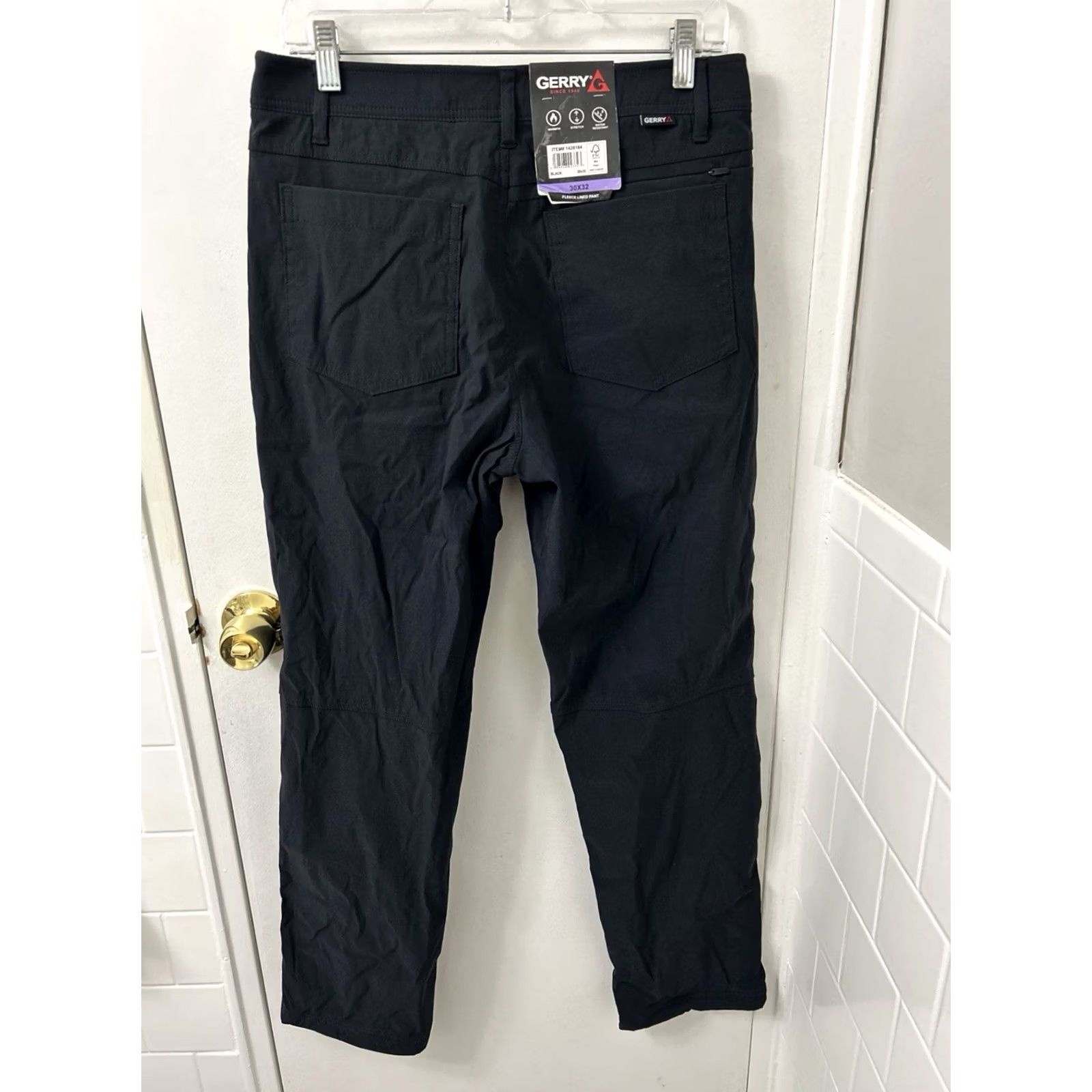 Vintage Gerry Fleece Lined Pants Mens 30x32 Black Water Resistant Stretch Pockets NWT Size US 30 / EU 46 - 2 Thumbnail