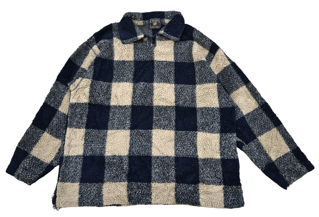 image of Chaps Deep Pile Checked Fleece in Checkered, Men's (Size Large)