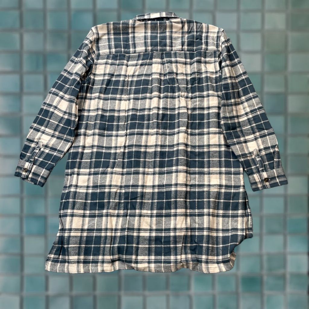 Eddie Bauer VINTAGE Eddie Bauer Shirt Womens L Tall Blue Plaid Cotton Flannel High Low Pleated Button-Up Casual Shirt Womens Mens? Size L / US 10 / IT 46 - 1 Thumbnail