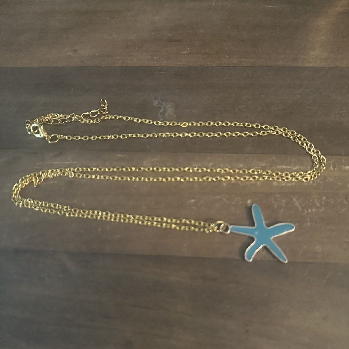Other Long gold tone enamel turquoise starfish pendant necklace Size ONE SIZE - 3 Thumbnail