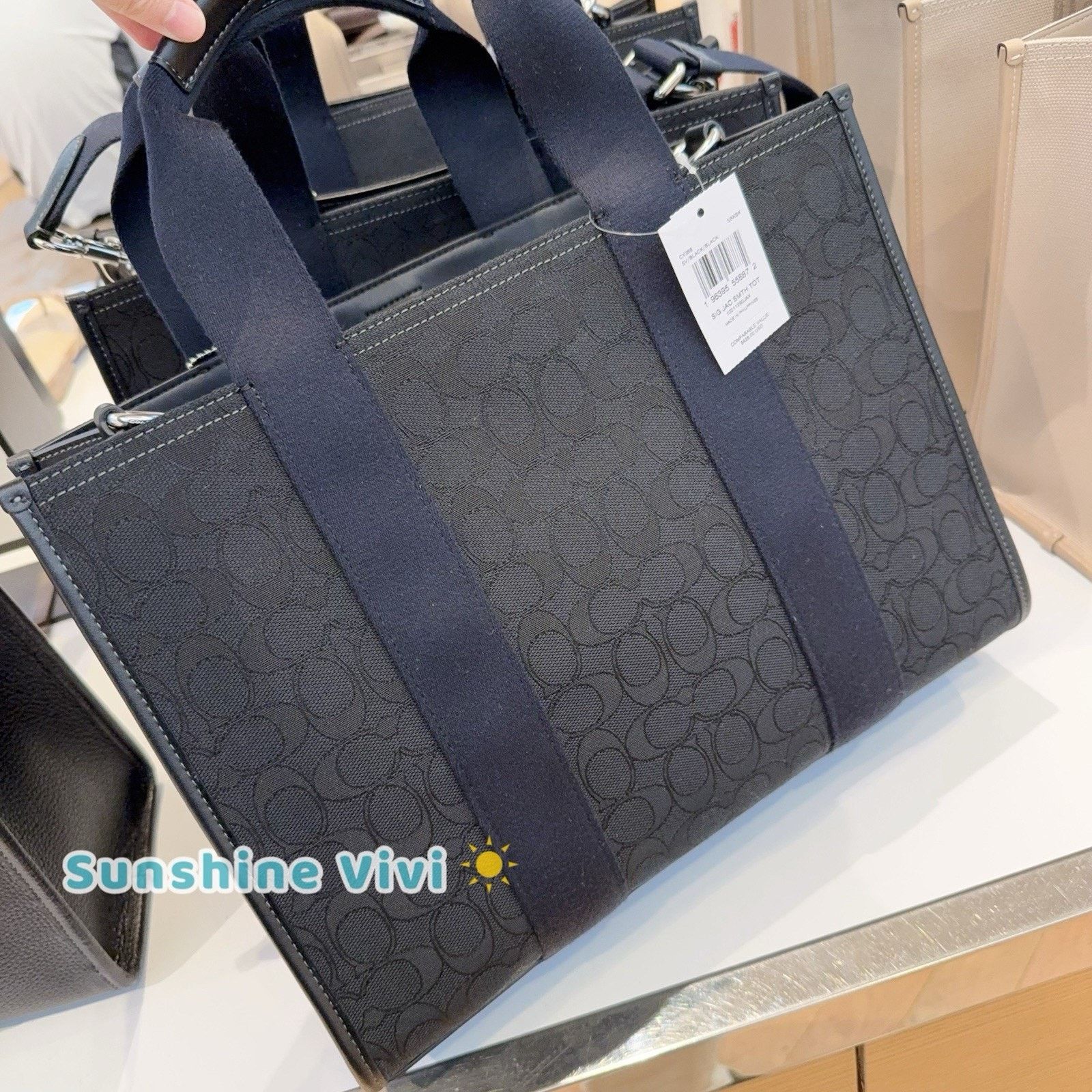 Coach NWT Coach CY368 Smith Tote Bag Signature Crossbody Black Size ONE SIZE - 5 Thumbnail