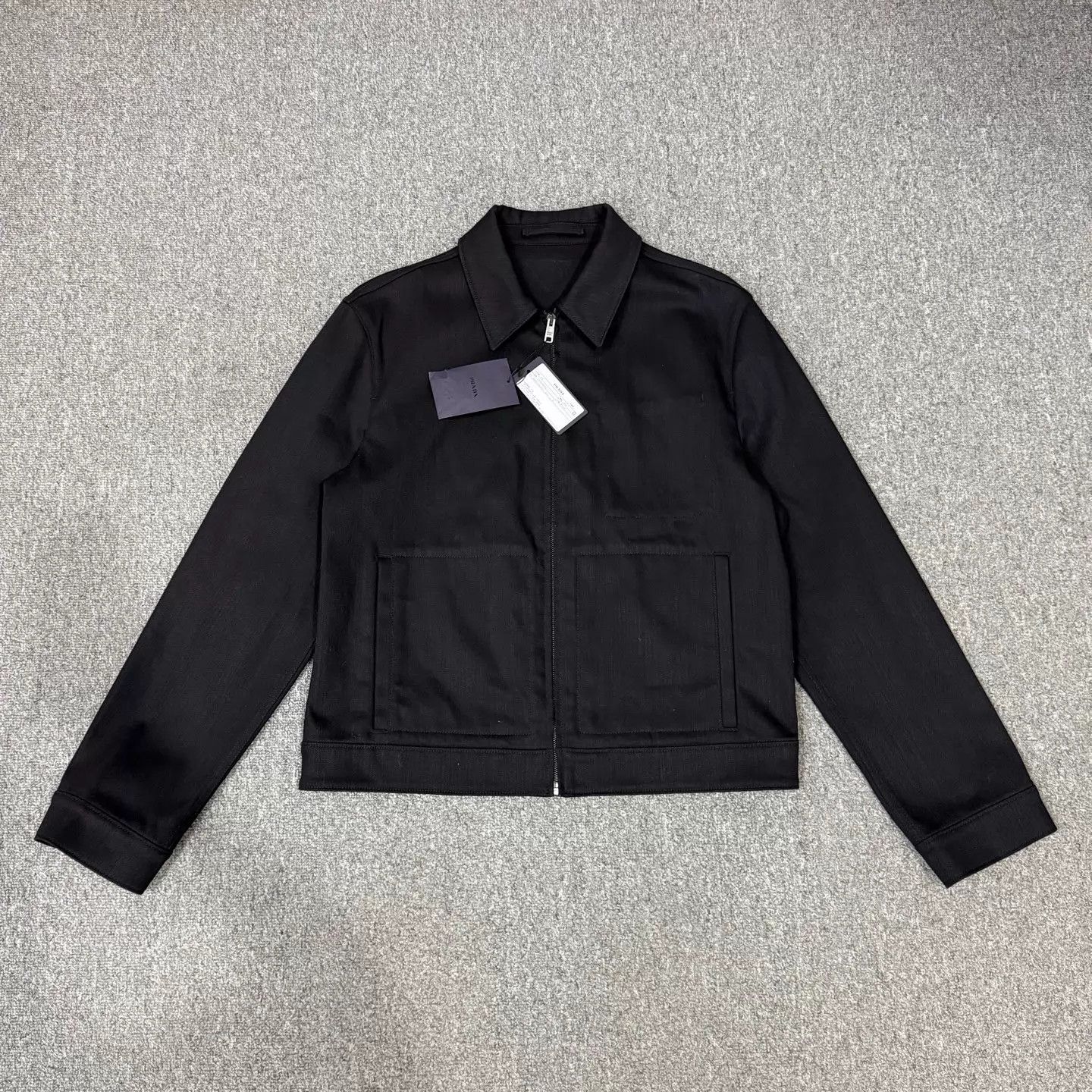 Prada Prada Black Back Triangle Logo Unused Jacket Size 50 Size US M / EU 48-50 / 2 - 1 Thumbnail