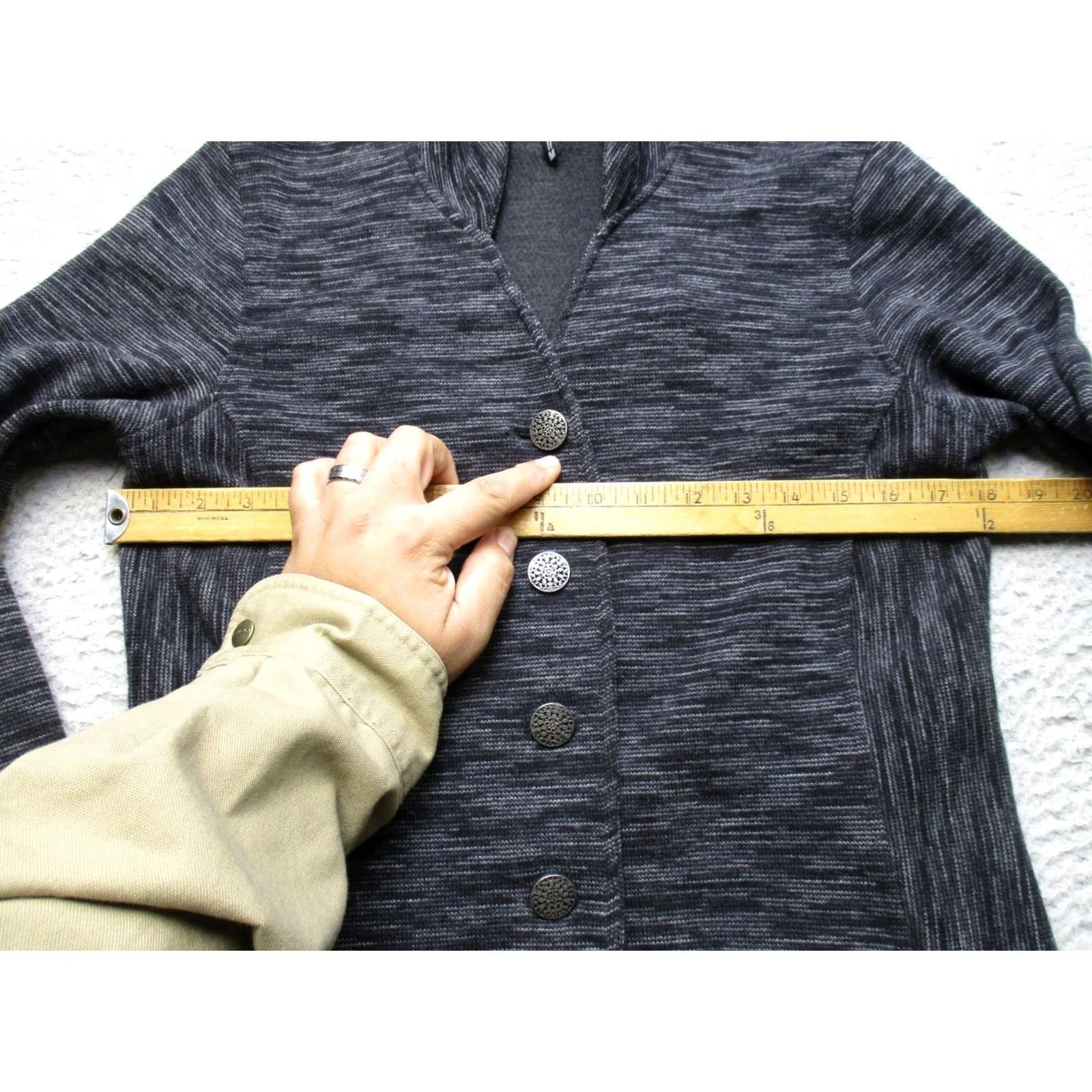 Vintage Kuhl Cardigan Sweater Womens Medium Gray Hooded Longline Button Front Wool Blend Knit Long Sleeve Vintage? No Size M / US 6-8 / IT 42-44 - 6 Thumbnail