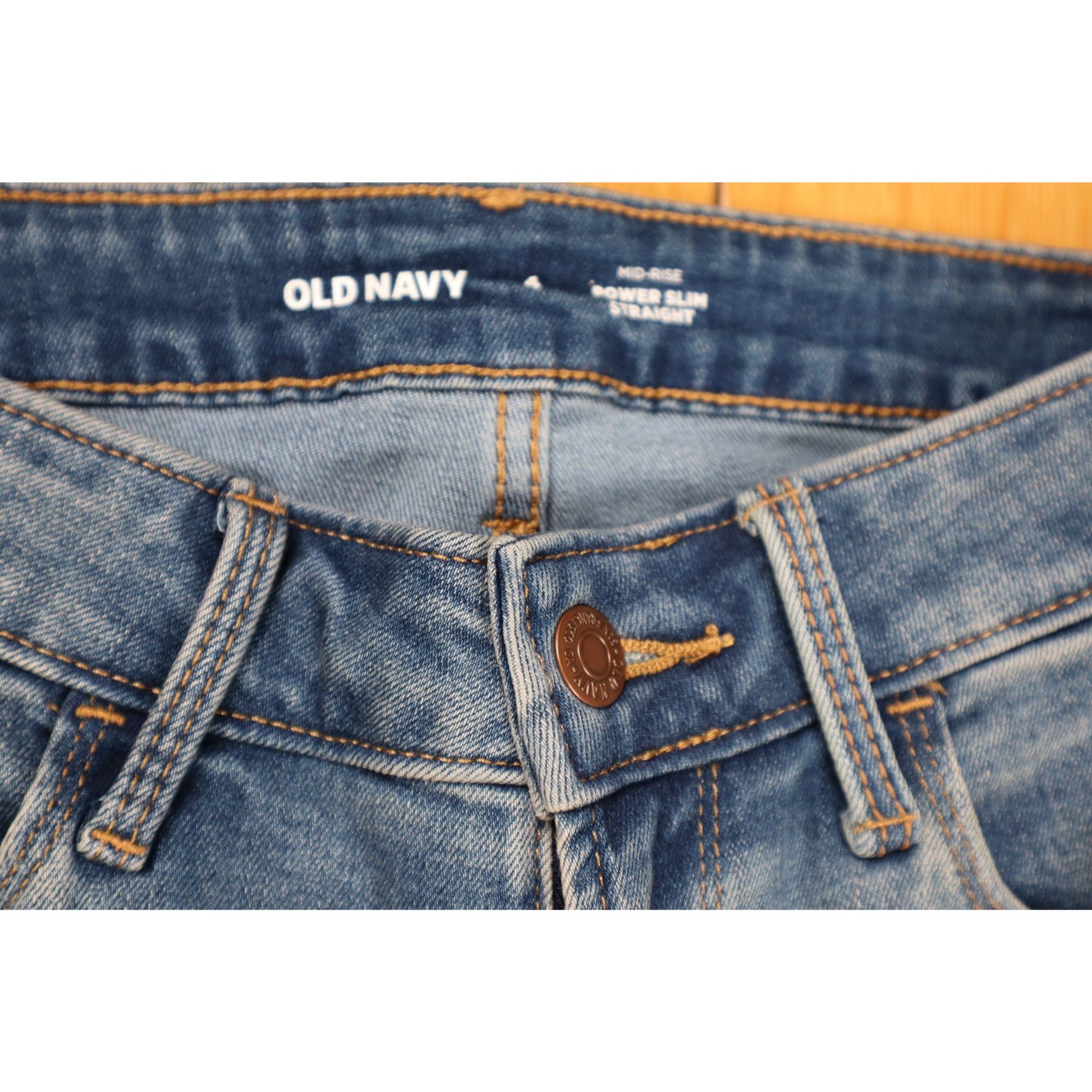 Old Navy Old Navy Mid-Rise Power Slim Straight Jeans - Size 4 Size 27" / US 4 / IT 40 - 4 Thumbnail