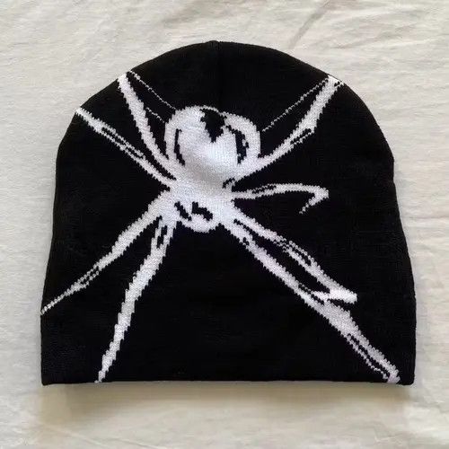 Designer × Japanese Brand Y2K 2000s grunge gothic punk spider black beanie Size ONE SIZE - 4 Thumbnail
