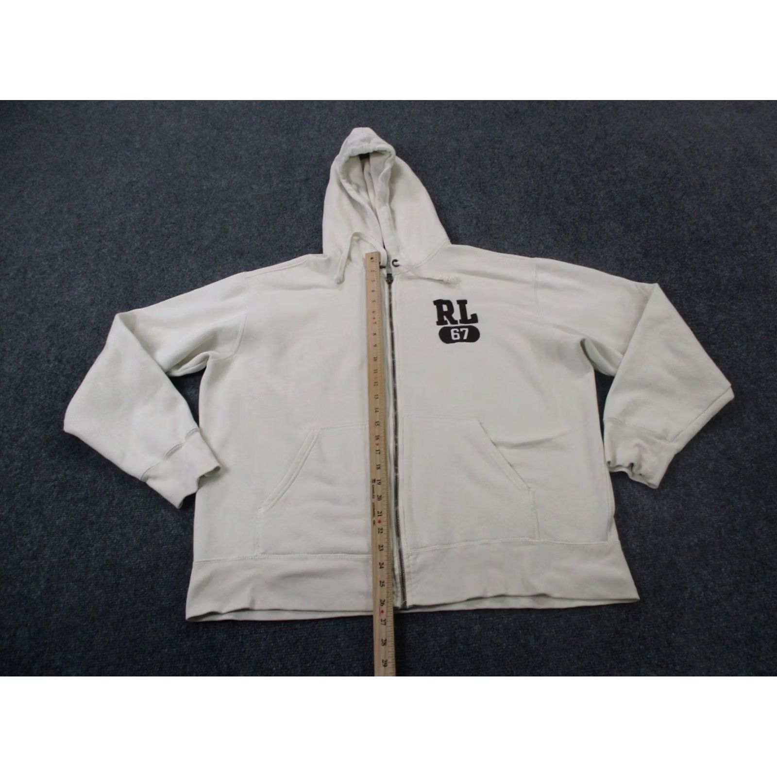 Polo Ralph Lauren Polo Ralph Lauren Jacket Mens L Windbreaker Hooded Full Zip Pockets Ivory Knit Casual Logo 67 Spellout Size US L / EU 52-54 / 3 - 3 Thumbnail
