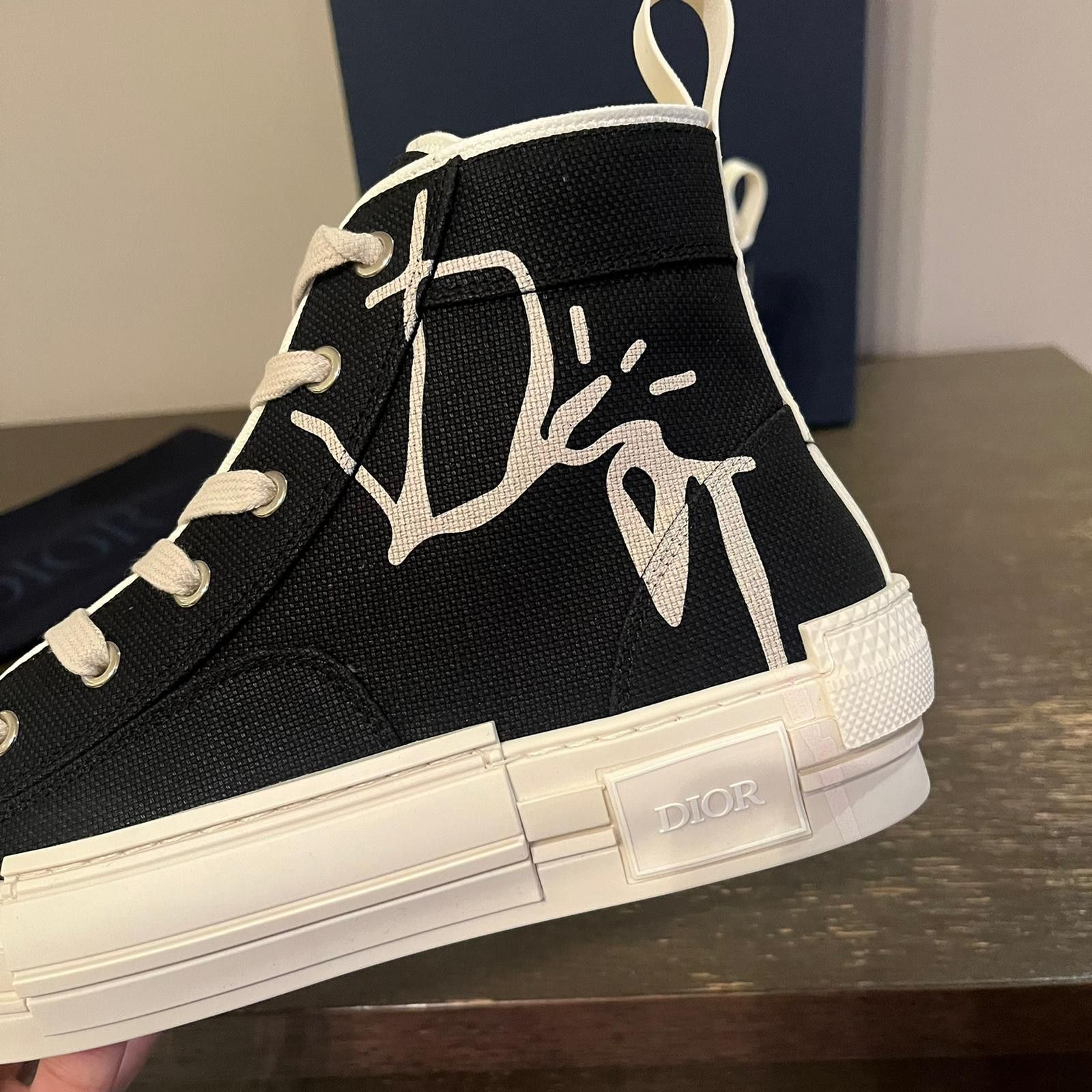 Dior × Travis Scott Cactus Jack B23 High Top Logo Sneakers in Black Size US 13 / EU 46 - 6 Thumbnail