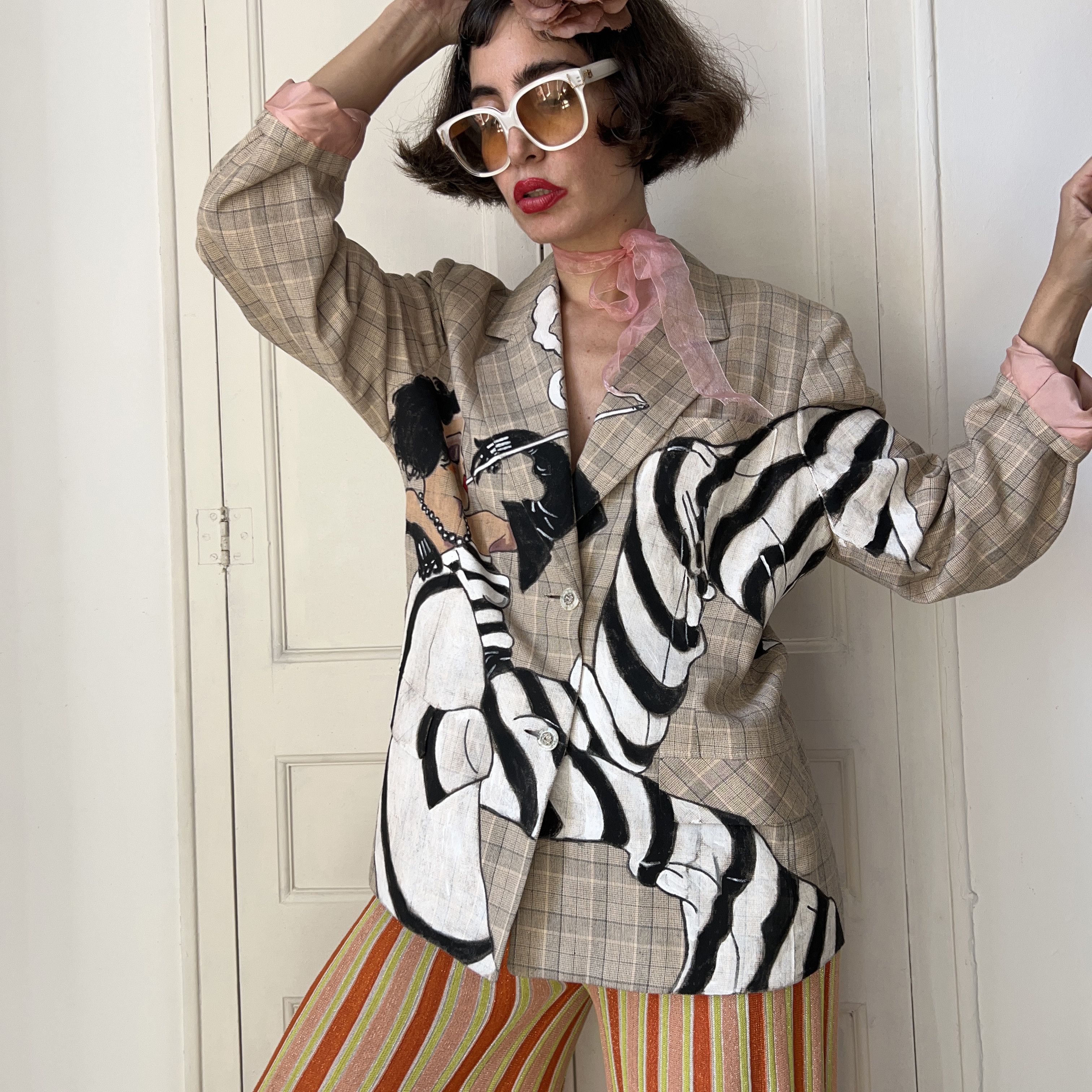 Custommade Custom made Hand Painted Art Deco Blazer Size XL / US 12-14 / IT 48-50 - 10 Thumbnail