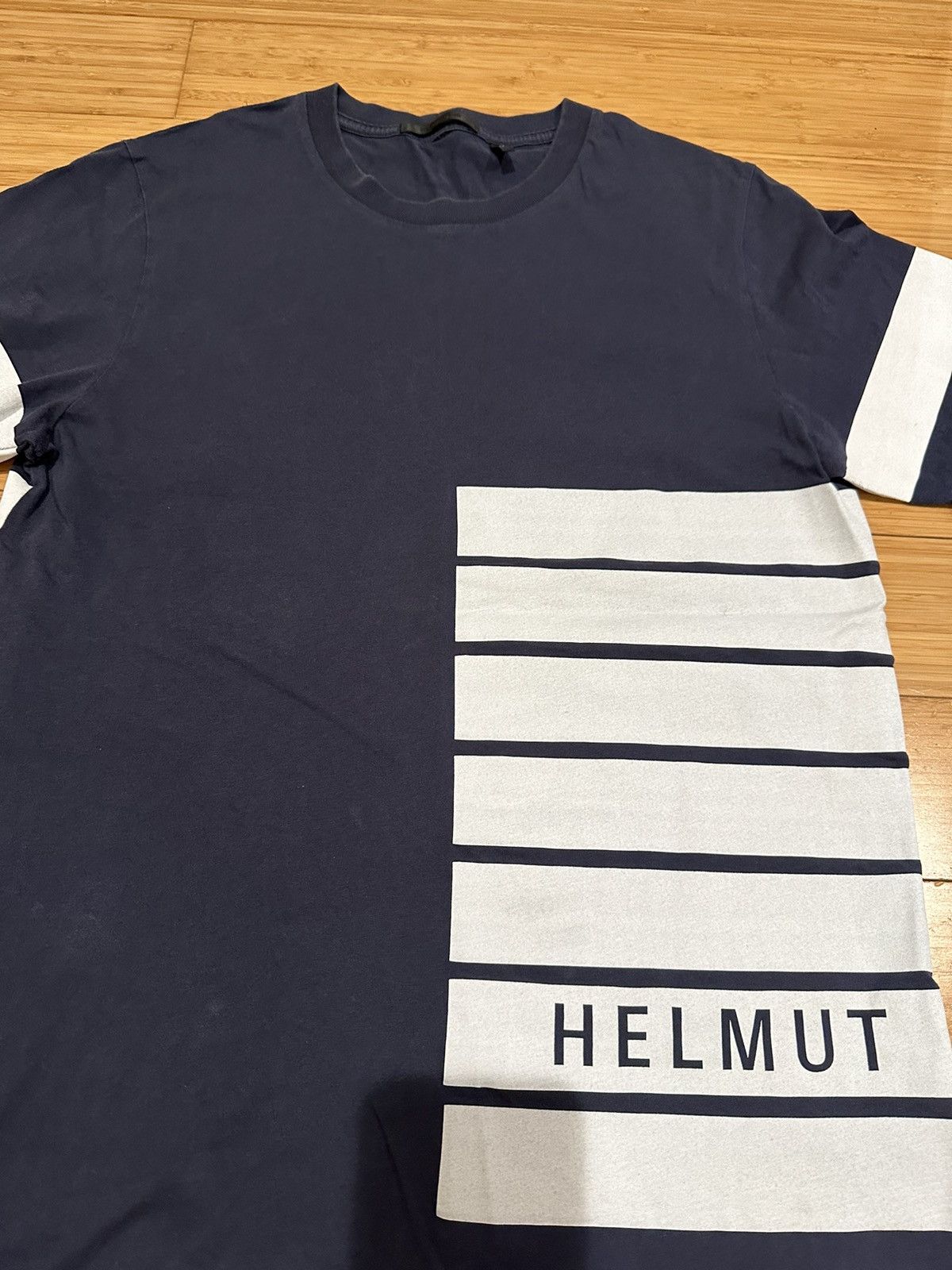 Helmut Lang Men's Helmut Lang Logo Stripe T-Shirt Size XL Size US S / EU 44-46 / 1 - 1 Thumbnail