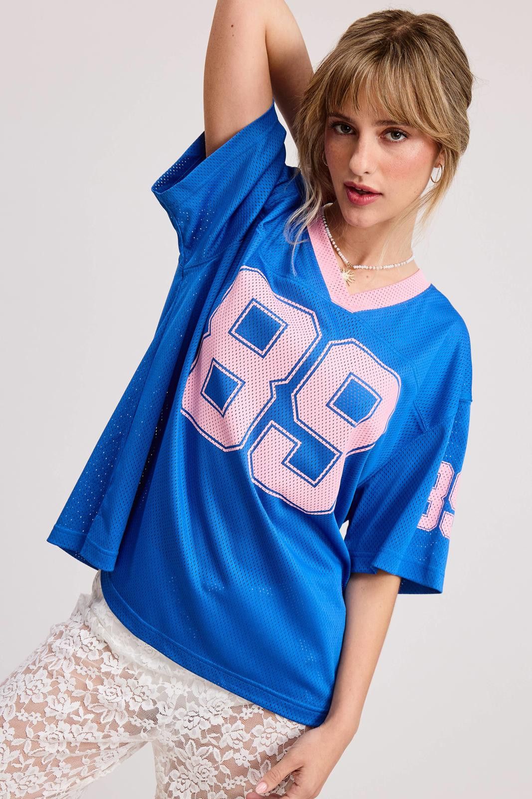 Other V Neck Sporty Jersey Shirt Top With Printed 89 Size US S / EU 44-46 / 1 - 2 Thumbnail