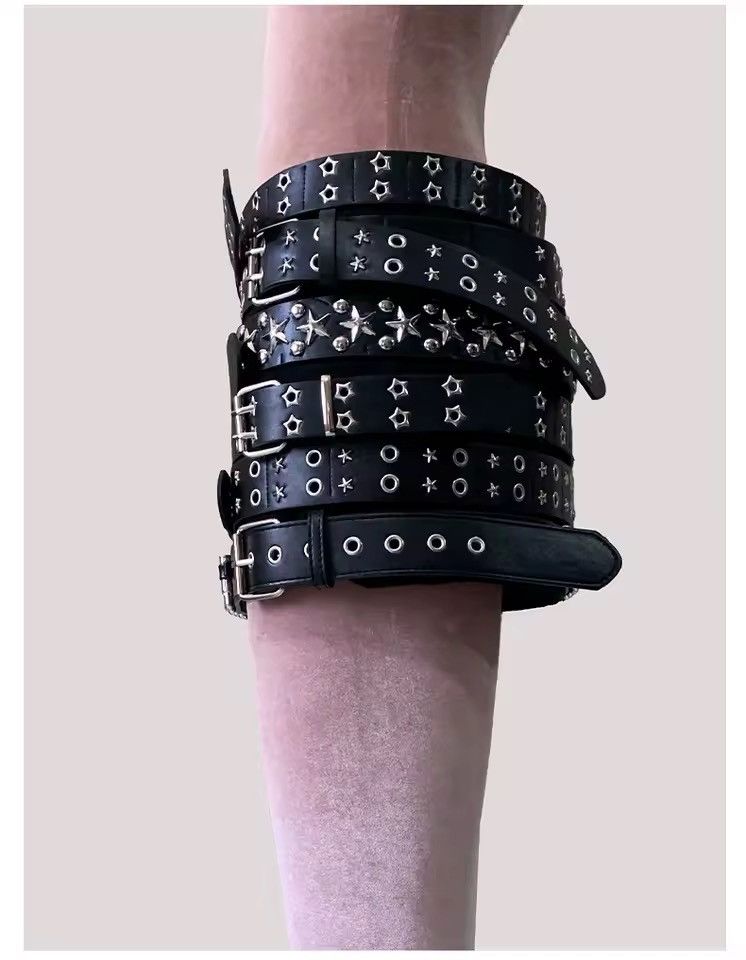 Other Gothic Designer Punk PU Leather Rivet Mini Skirt Size 27" / US 4 / IT 40 - 7 Thumbnail