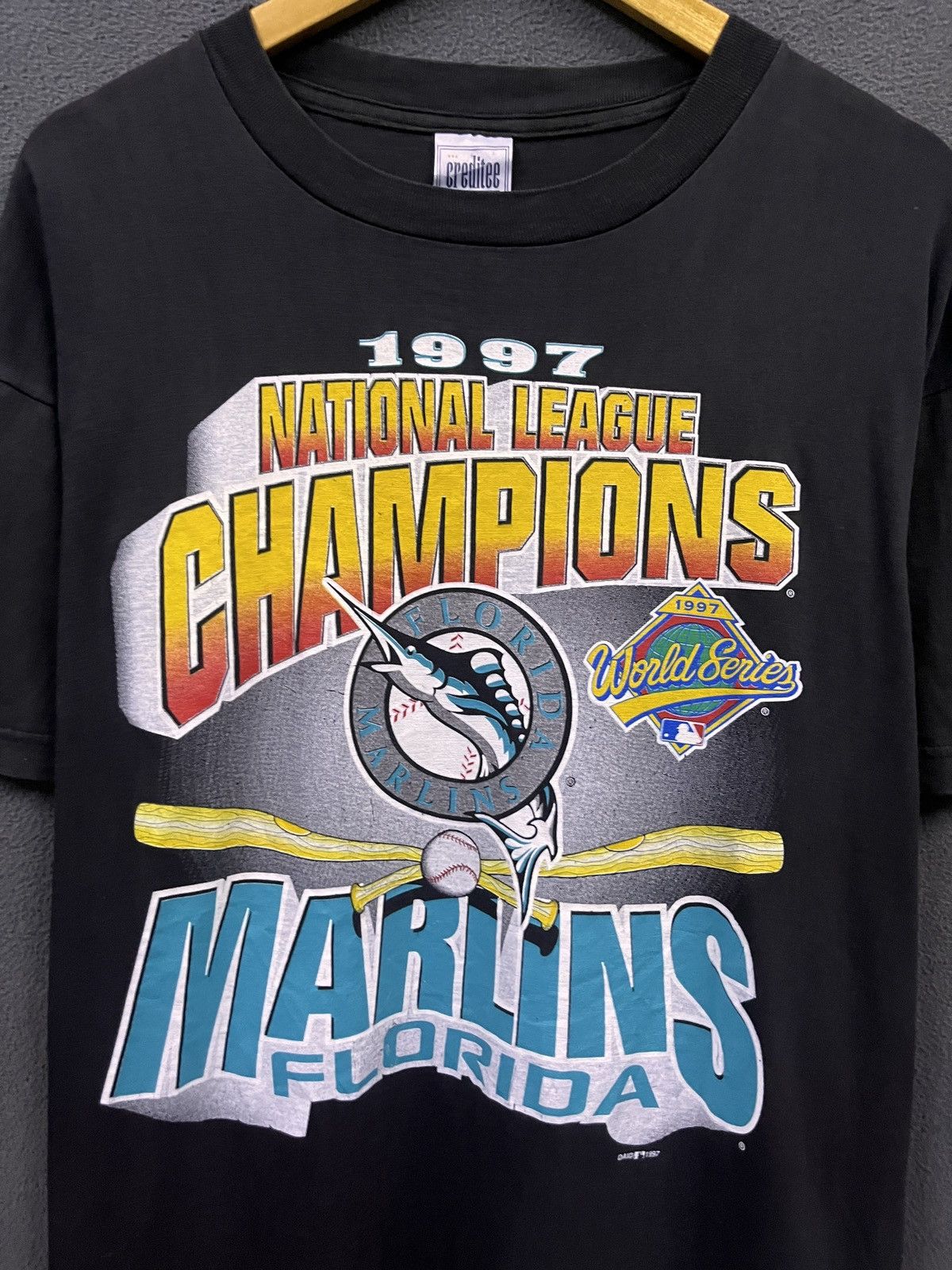 MLB VINTAGE 1997 MLB NATIONAL LEAGUE CHAMPION MARLINS FLORIDA Size US L / EU 52-54 / 3 - 3 Thumbnail