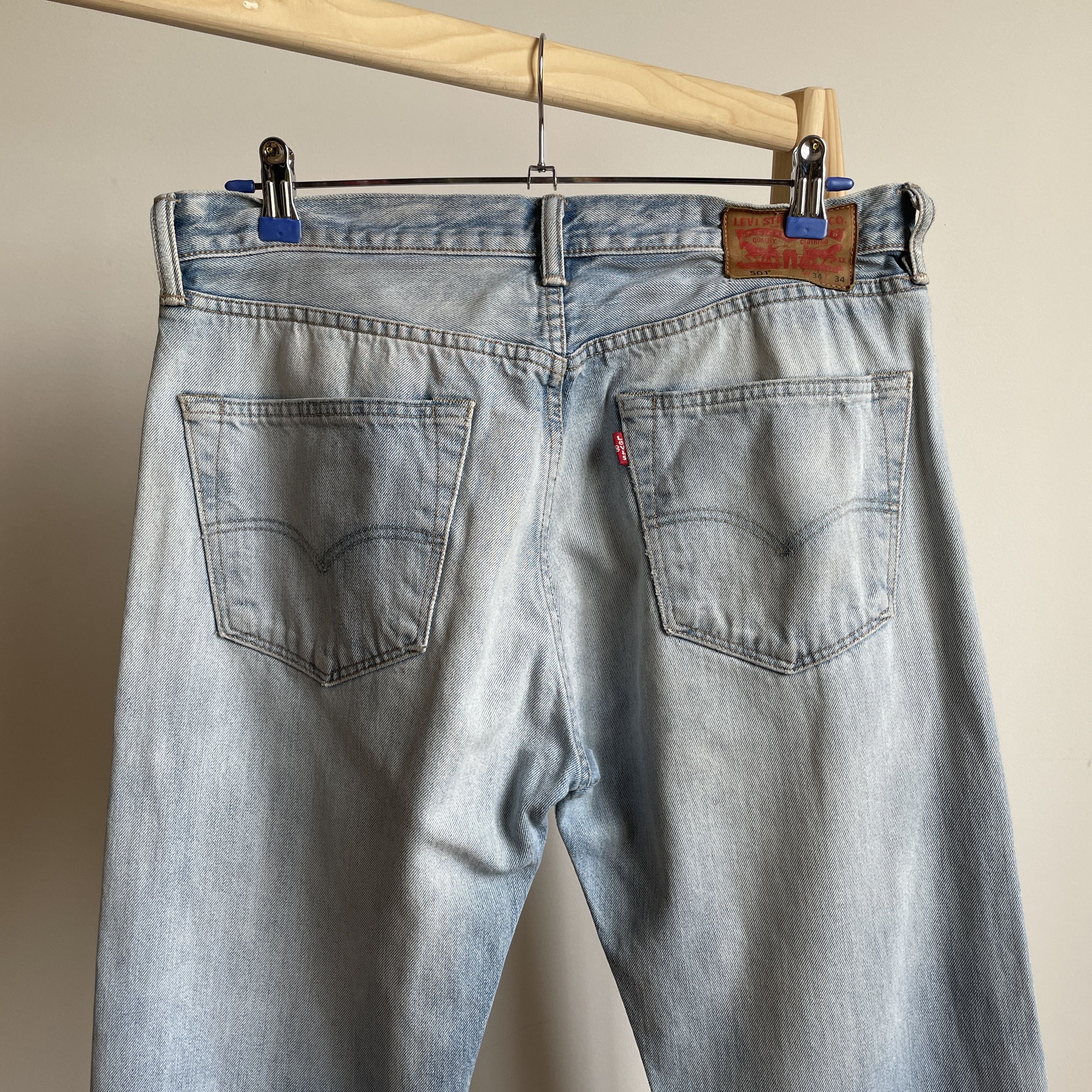 Levi's Levi's 501 Washed Straight Denim Size 34x34 Size US 34 / EU 50 - 4 Thumbnail