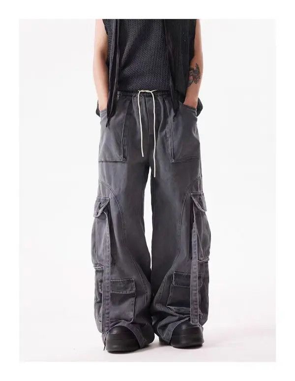 VIBE Vintage Street Multi-Pocket Hip Hop Casual Work Pants Size US 32 / EU 48 - 3 Thumbnail