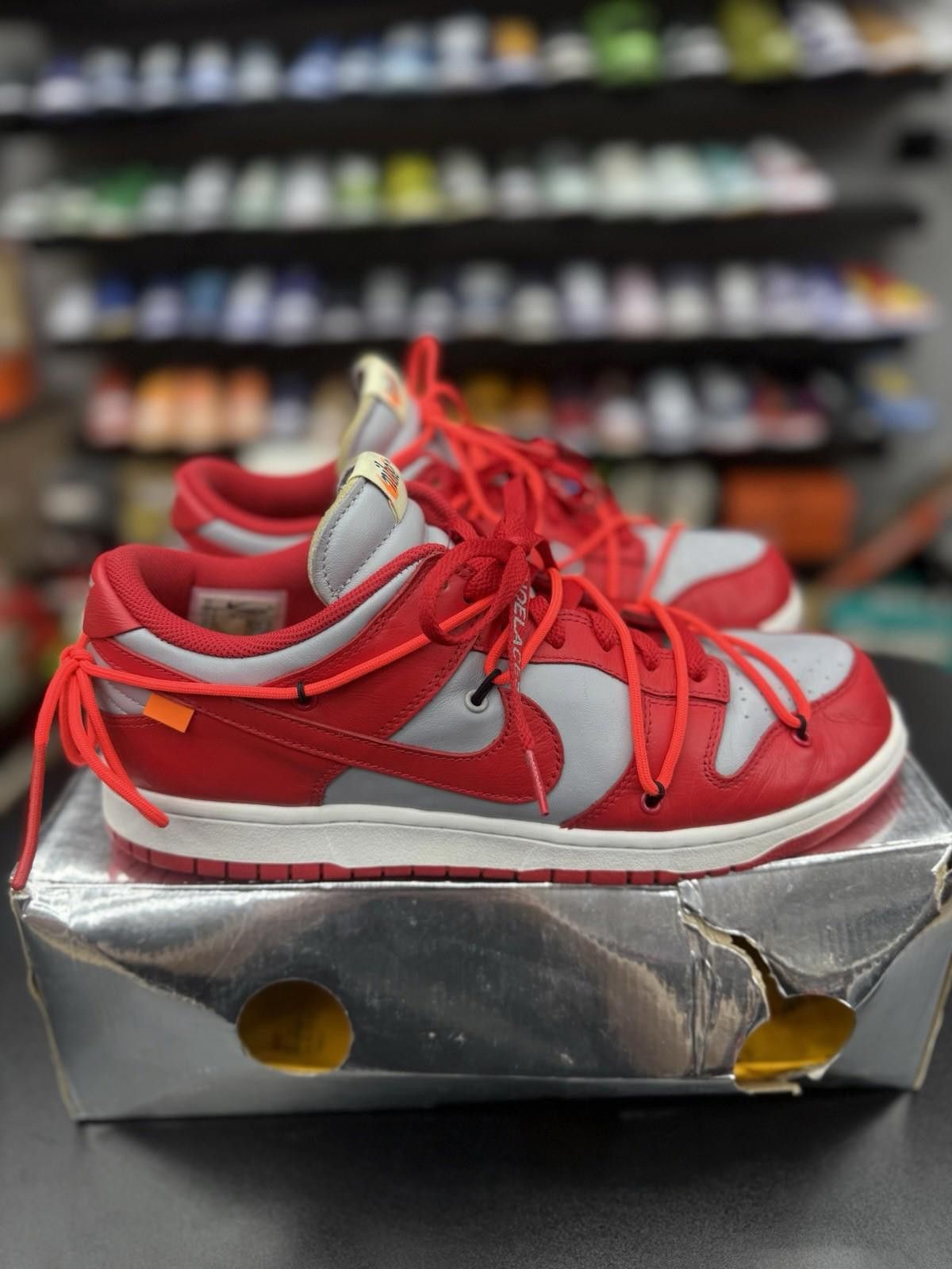 Nike Size 11 - Nike Dunk Low x OFF-WHITE University Red 2019 Size US 11 / EU 44 - 1 Thumbnail