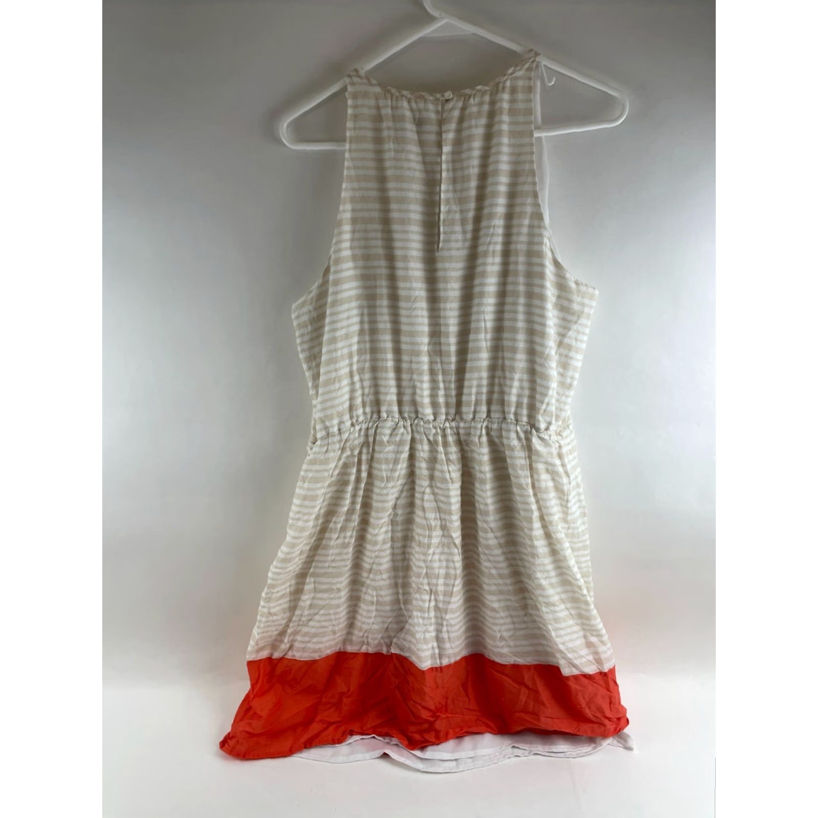 Old Navy Old Navy Dress Women's XL White Tan Sleeveless A-line Knee Length Boatneck Size XL / US 12-14 / IT 48-50 - 2 Thumbnail