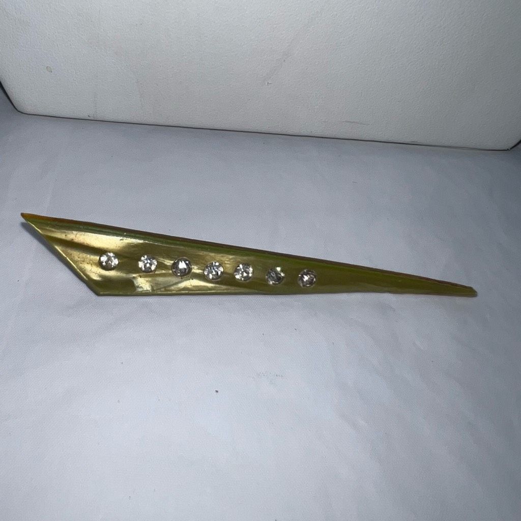 Vintage Celluloid and Rhinestone Geometric Art Deco Brooch