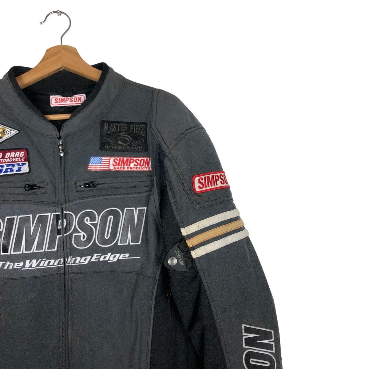 Hein Gericke 🔥VINTAGE DRAG RACING BIKER MOTORCROSS SIMPSON BIG LOGO Size US L / EU 52-54 / 3 - 4 Thumbnail