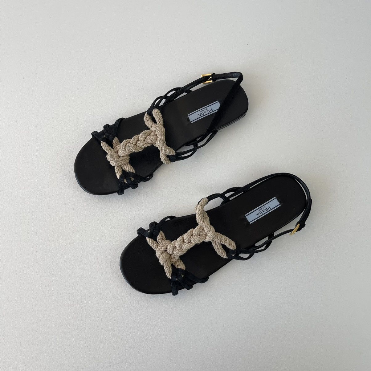 Prada Prada Milano Spartan Robe Leather Sandals Black Women’s Size US 8 / IT 38 - 2 Thumbnail