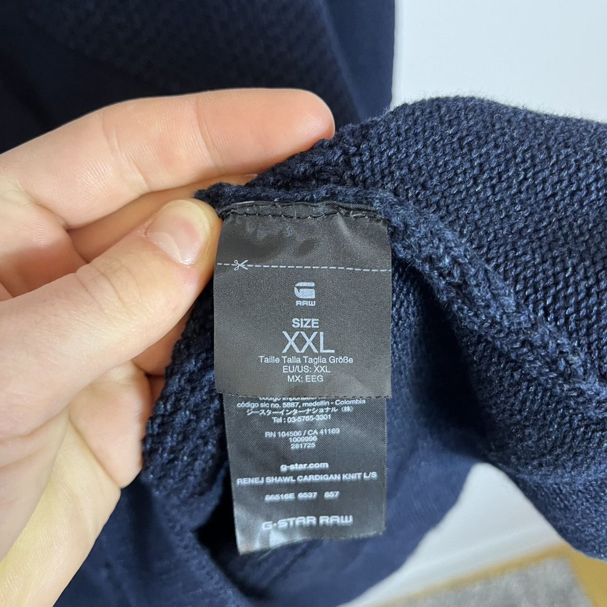G-Star G-Star Raw Blue Renej Shawl Knitted Cardigan Sweater Y2K Size US XXL / EU 58 / 5 - 8 Thumbnail
