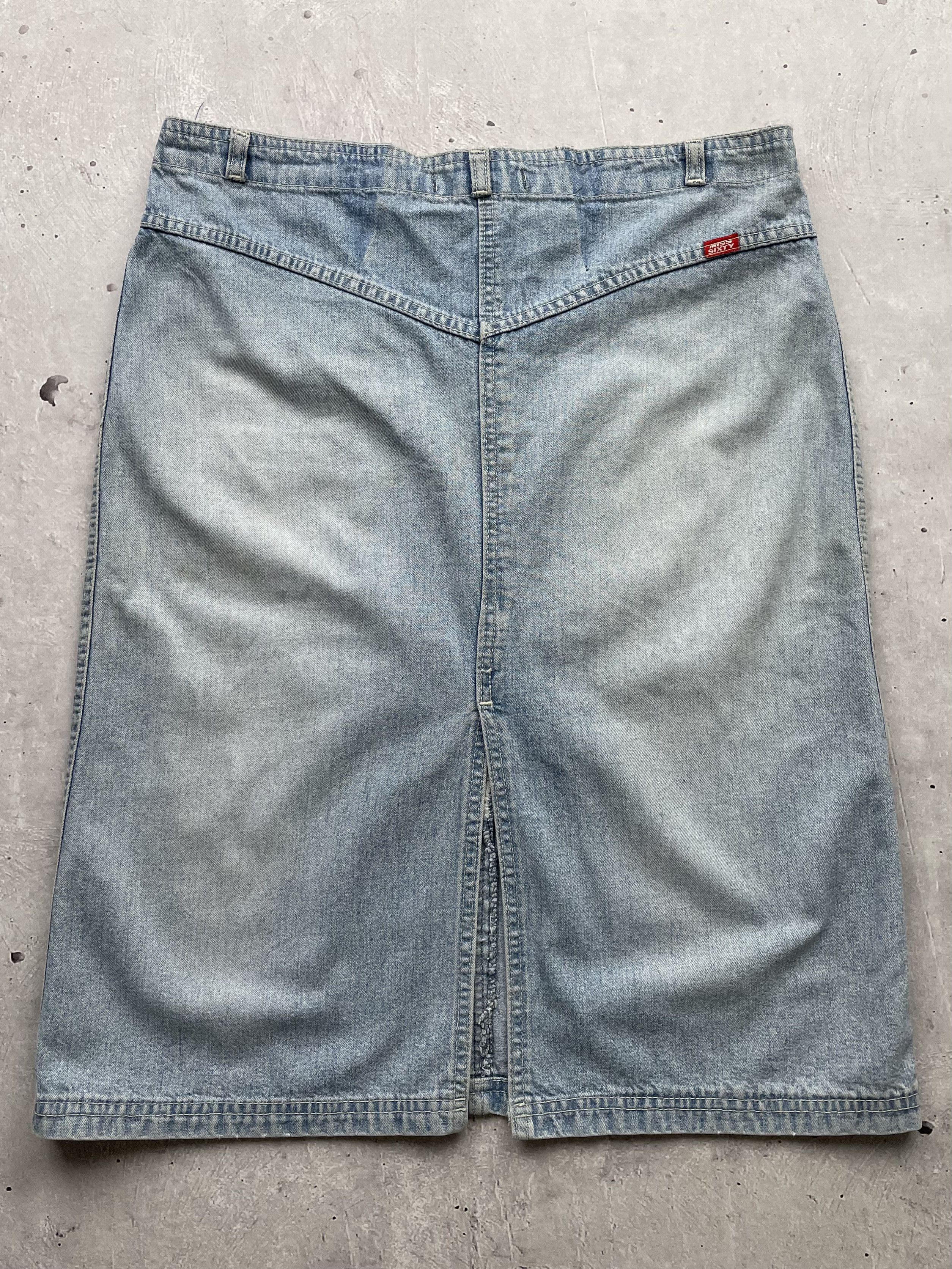 Miss Sixty × Vintage Miss Sixty Vintage Sun Faded Jeans Midi Skirt Size 30" / US 8 / IT 44 - 6 Thumbnail