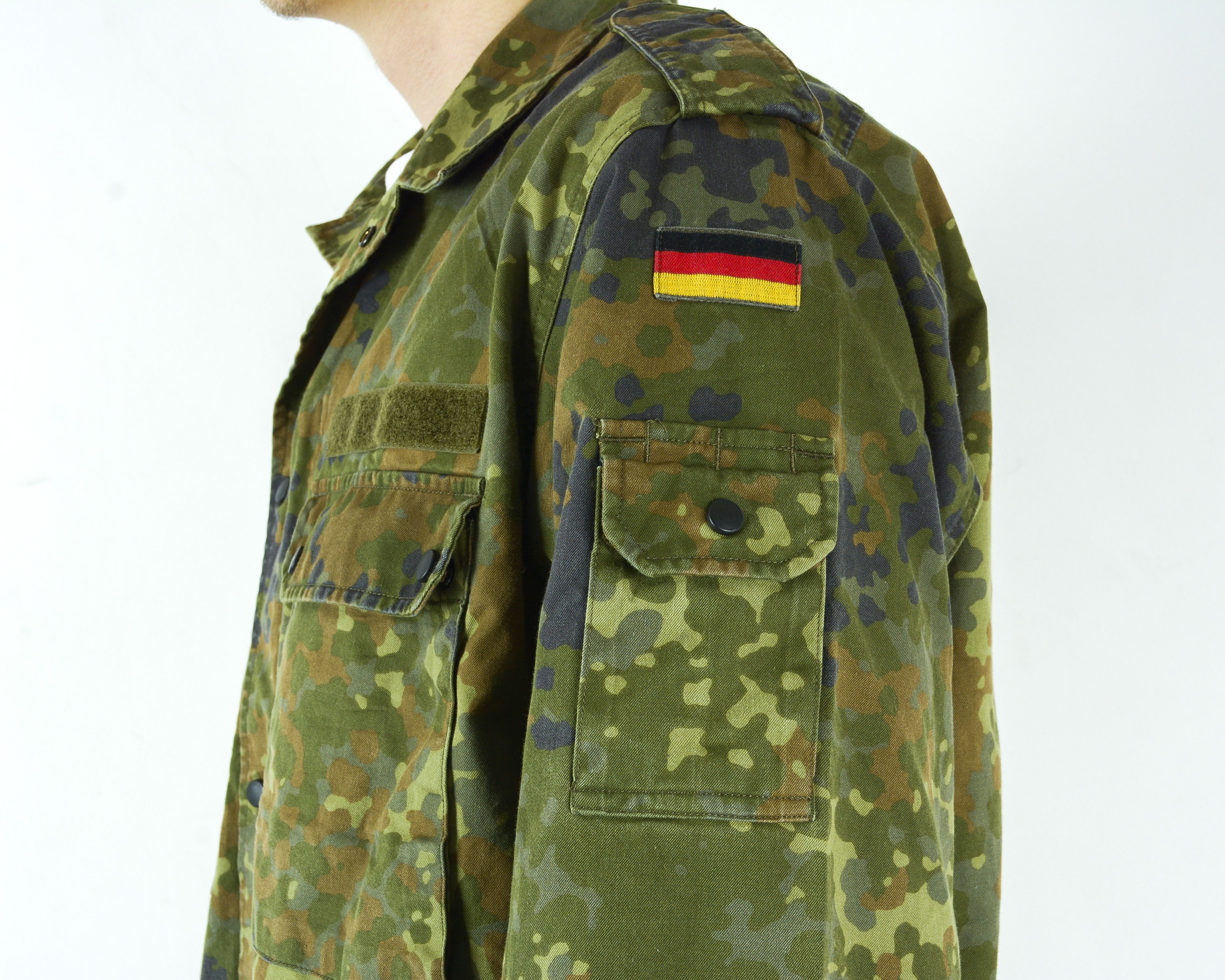 Vintage Germany L Flecktarn Army Field Jacket Coat War Camouflage Size US L / EU 52-54 / 3 - 5 Thumbnail