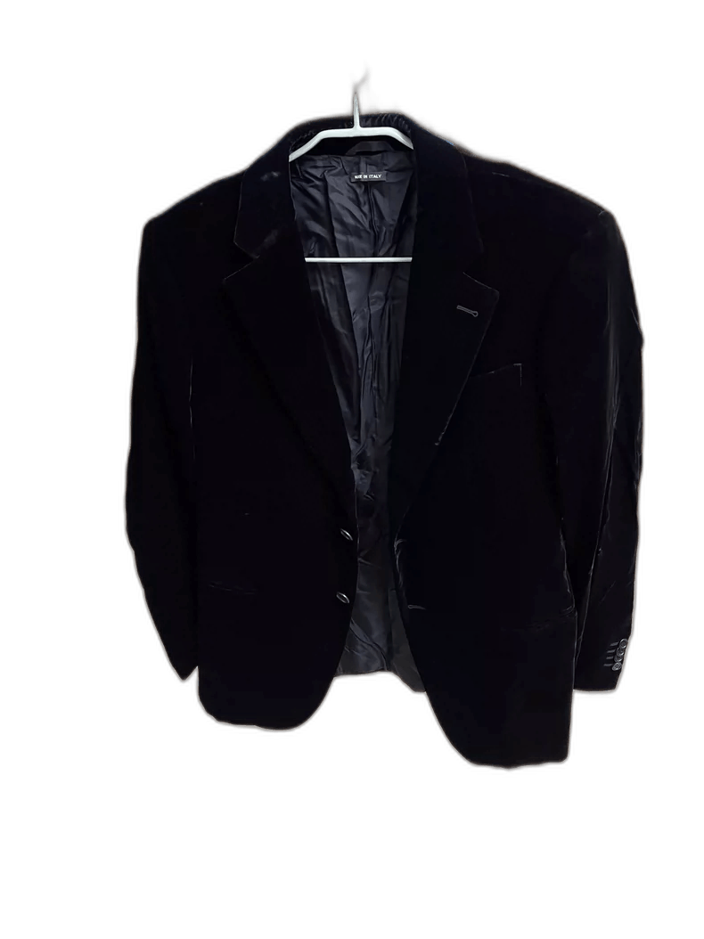 Emporio Armani Giorgio Armani Black Velvet Blazer Coat Size US M / EU 48-50 / 2 - 1 Thumbnail