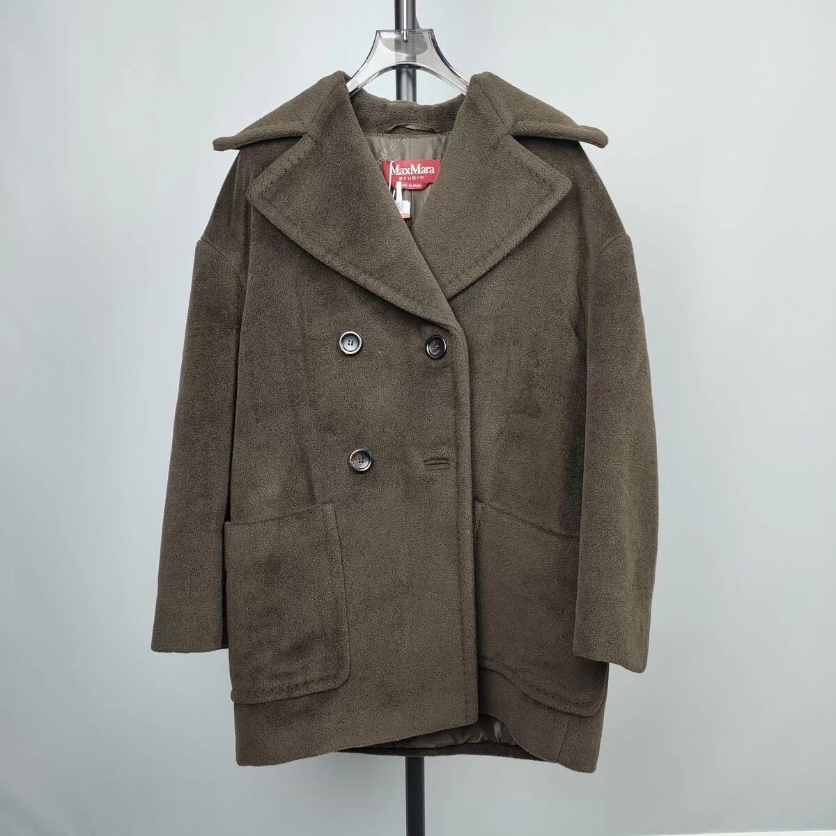 Max Mara Max Mara Cashmere Coat Olive Green 155/80A Size XS / US 0-2 / IT 36-38 - 1 Thumbnail