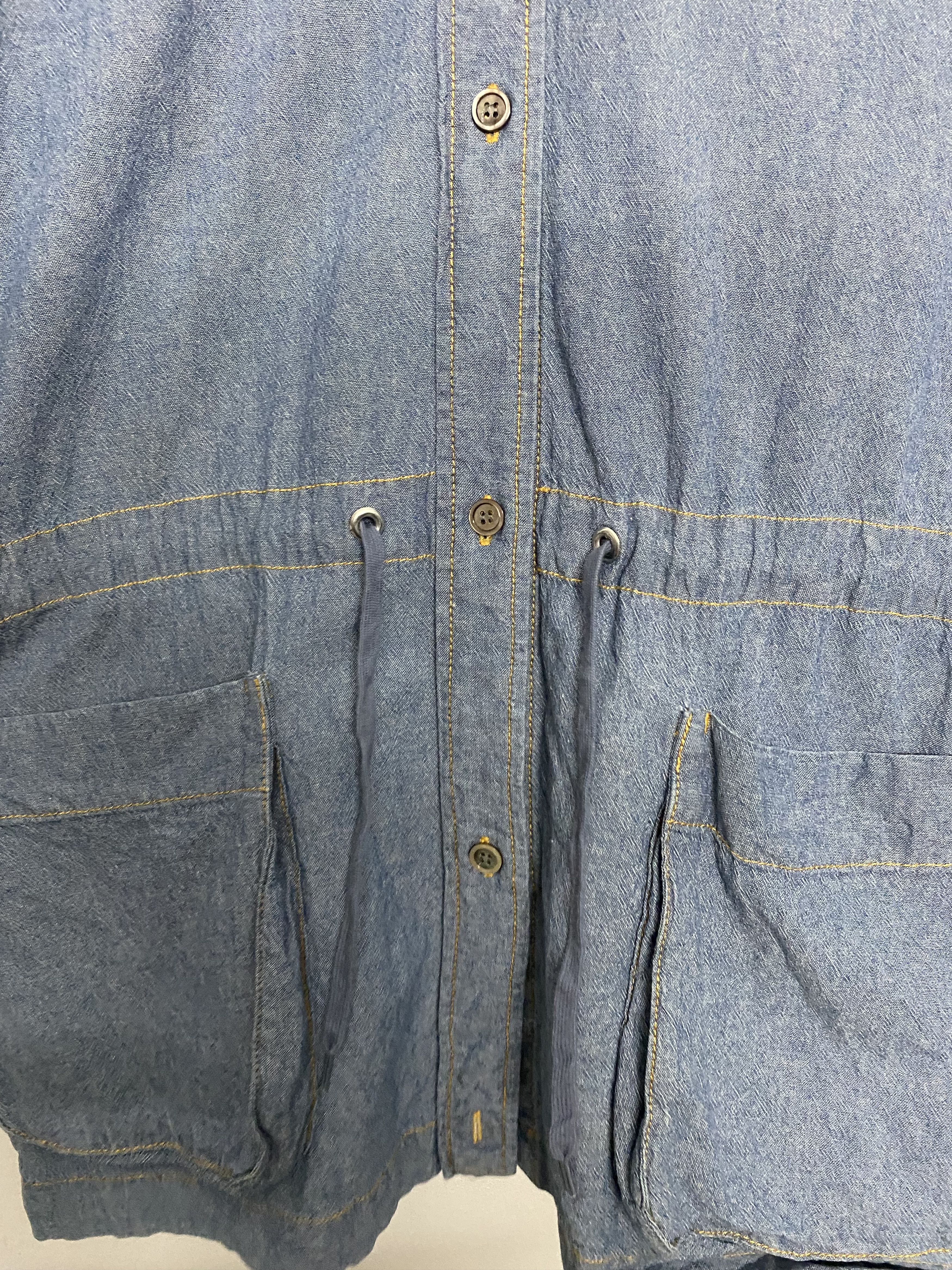 Issey Miyake VTG Mercibeaucoup Je Vous Enprie Denim Hooded Jacket Parka Size L / US 10 / IT 46 - 8 Thumbnail