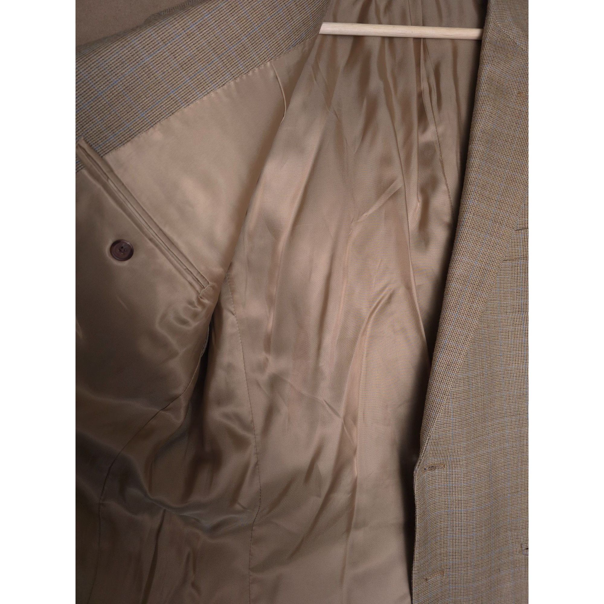 Ralph Lauren Ralph Lauren Mens wool Blazer 44R Silk lined Tan Herringbone Size 44R - 9 Thumbnail