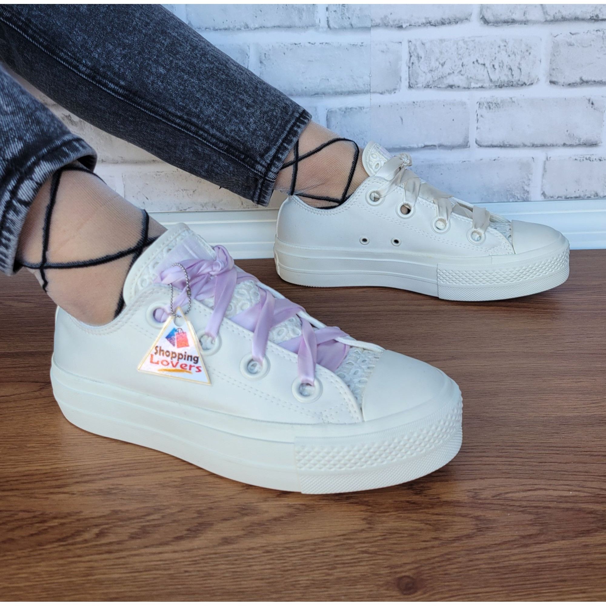 Converse ⭐Converse Ctas Lift OX Low 7 Womens Shoes Satin Embroidered Size US 7 / IT 37 - 3 Thumbnail