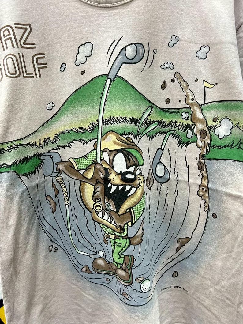 Vintage Vintage 1998 Taz Overprint tshirt size L Size US L / EU 52-54 / 3 - 3 Thumbnail