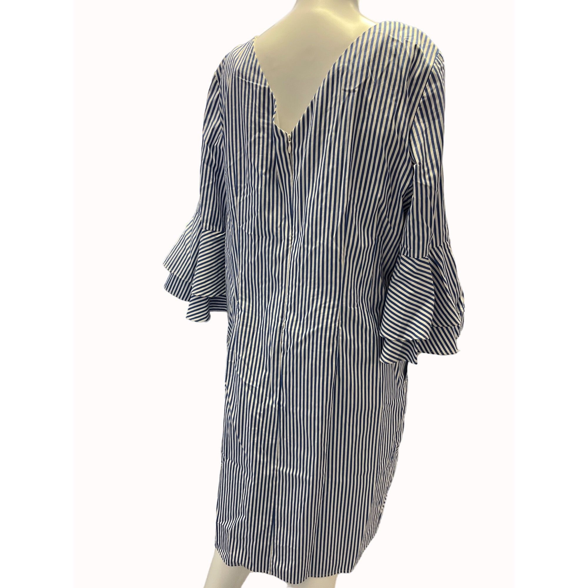 Nine West Nine West Women's Scoop Neck V Back Ruffle Sleeves Dress Siz Size XL / US 12-14 / IT 48-50 - 3 Thumbnail